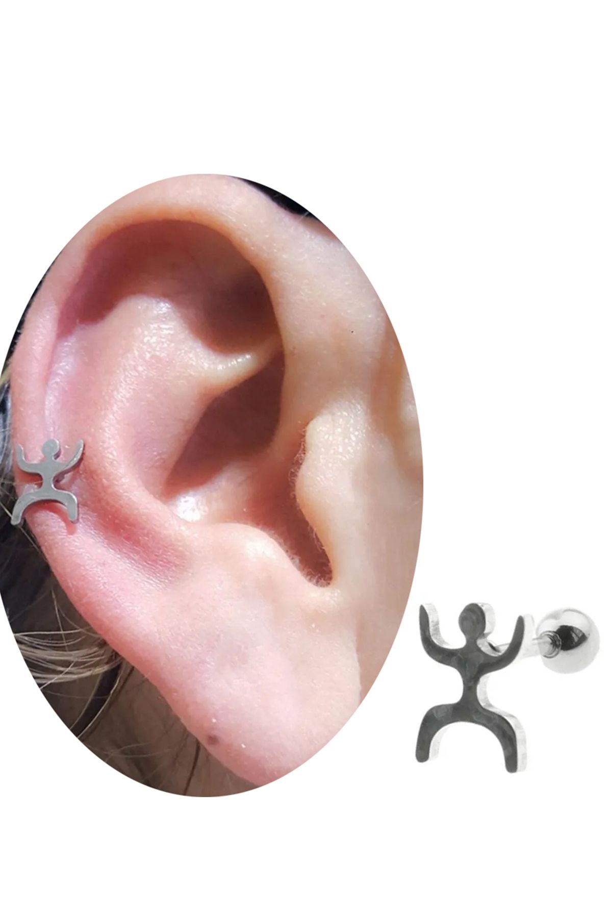 Cadının Dükkanı Çelik Tragus Helix Kıkırdak Piercing
