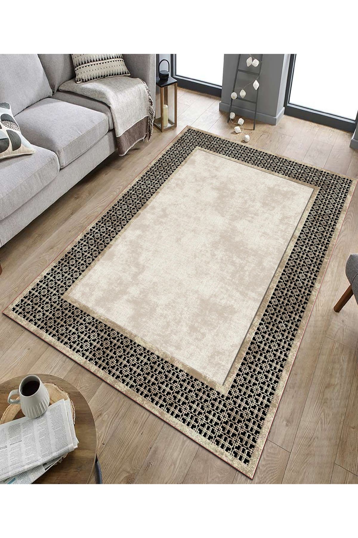 GNL HOME Vizon Modern Desenli Dijital Baskı Yıkanabilir Salon,Mutfak,Koridor,Balkon,Ofis Halısı