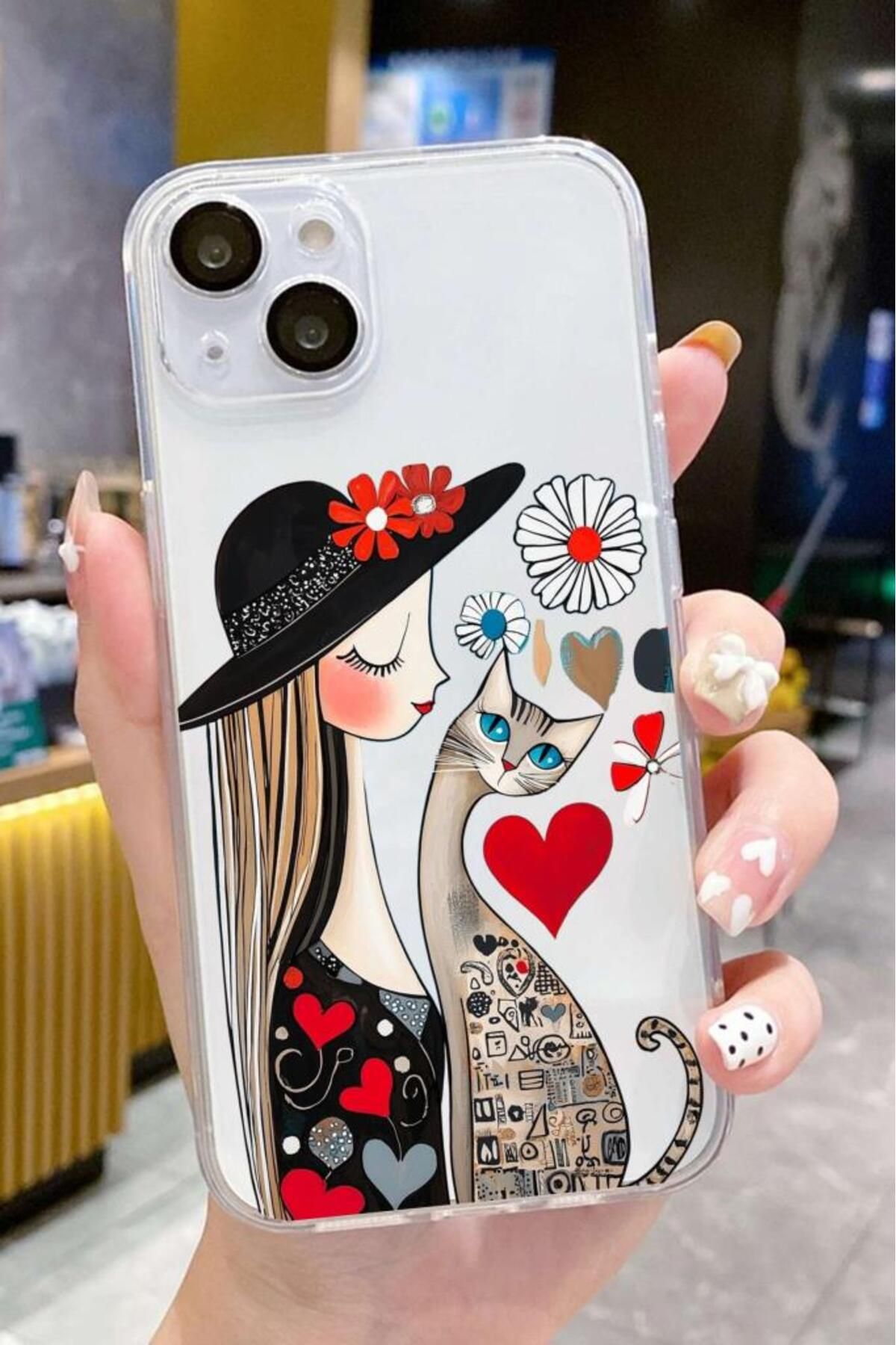 3GEN CASE İphone 15 Plus-İphone 14 Plus Uyumlu Desenli Lüx Şeffaf Silikon Kılıf
