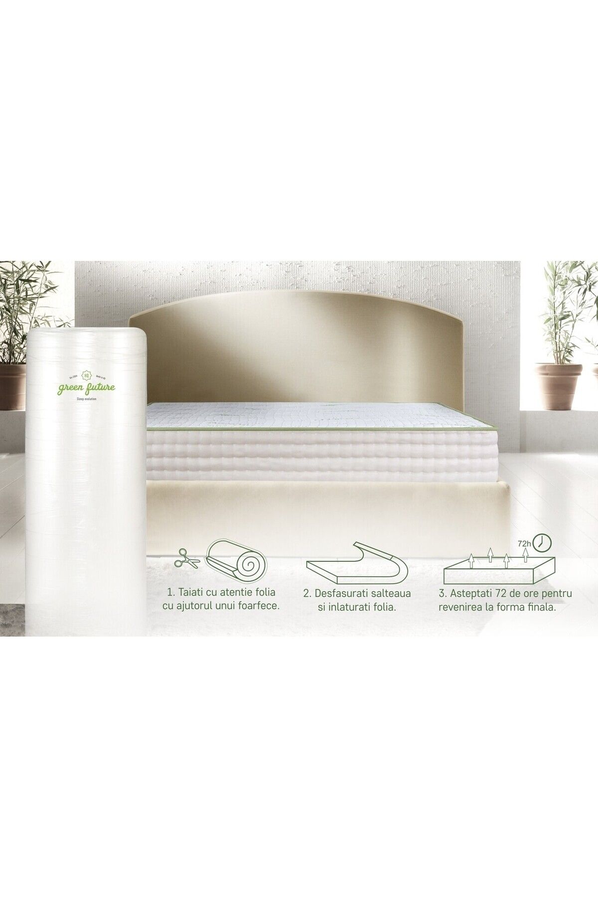Green Future-Premium Bamboo Memory Latex Mattress, 140x190 cm, H 26 cm, Pocket Springs, 7 Comfort Zones 14