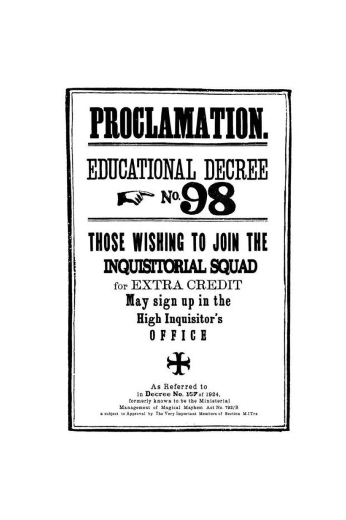 Warner Bross Harry Potter Hogwarts Duvar Posteri Proclamation No 98 50x70 cm