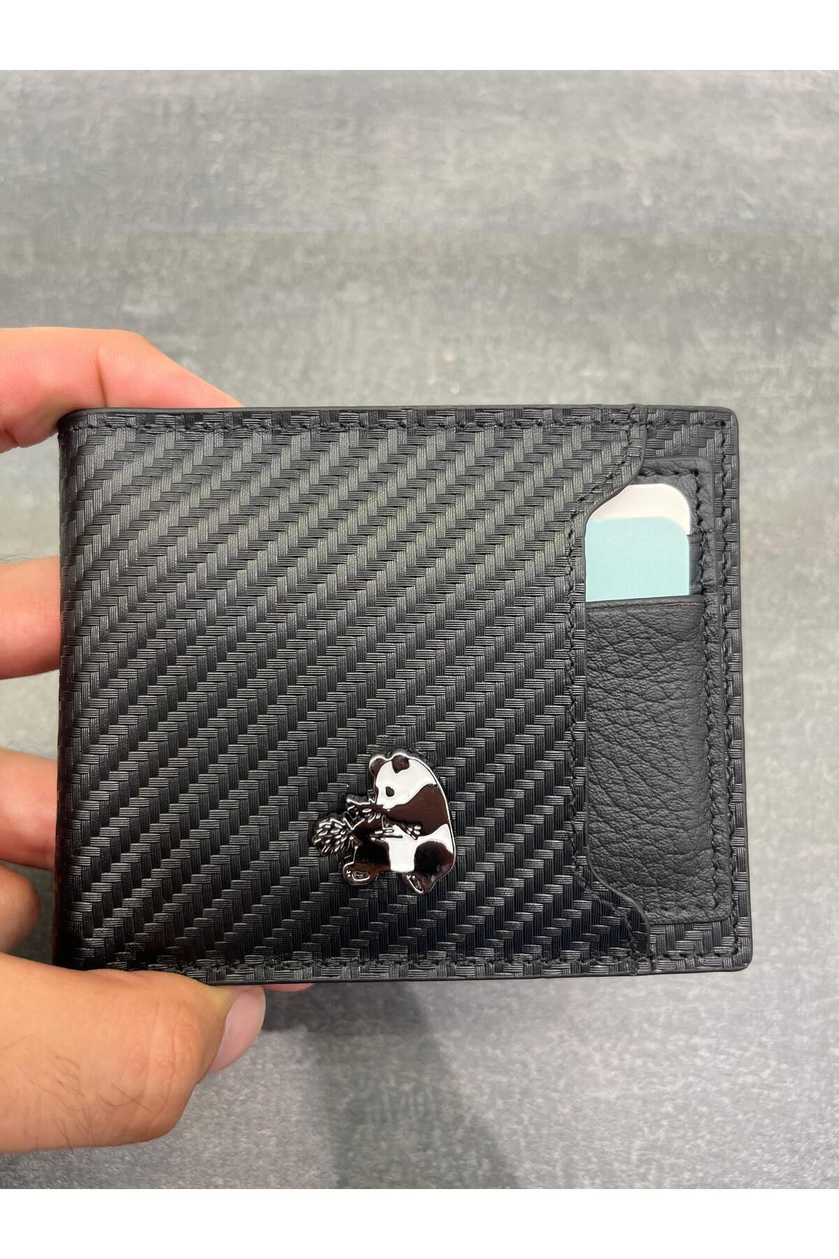 Panda Leather Panda Signature Fiber Deri Cüzdan