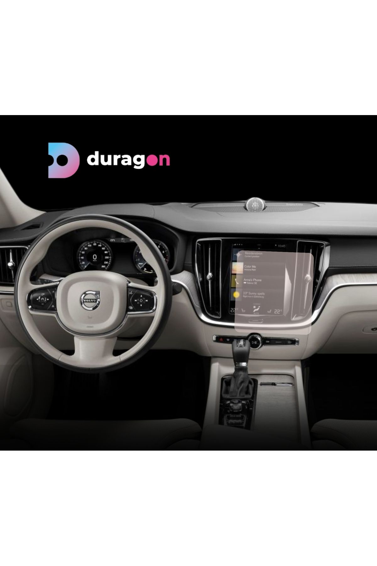 Volvo-Duragon navigation and dashboard display protection film, for Volvo S60 2018+, matte, kit 2