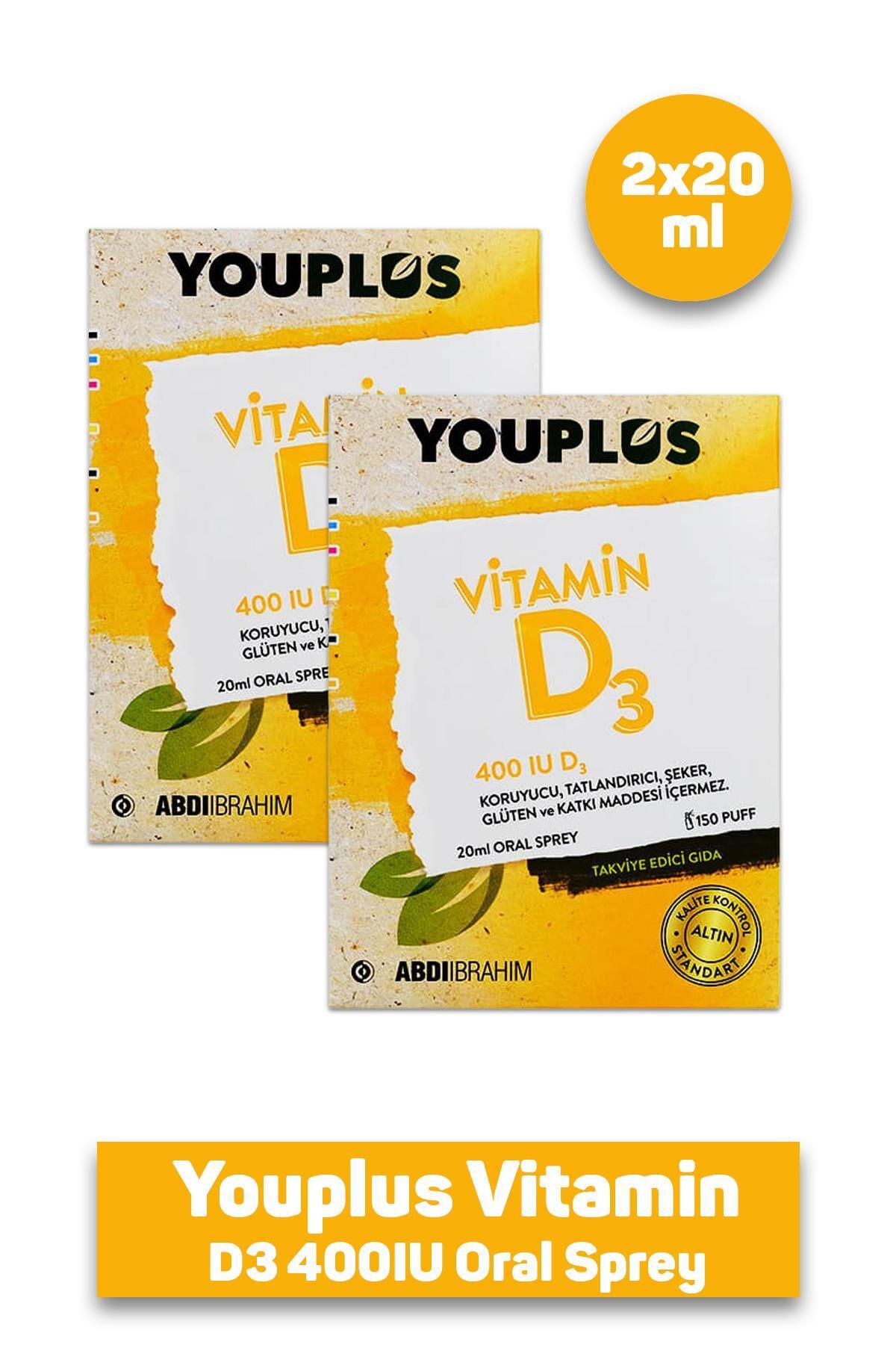 Youplus Vitamin D3 400IU Oral Sprey 20 ml 2 Adet