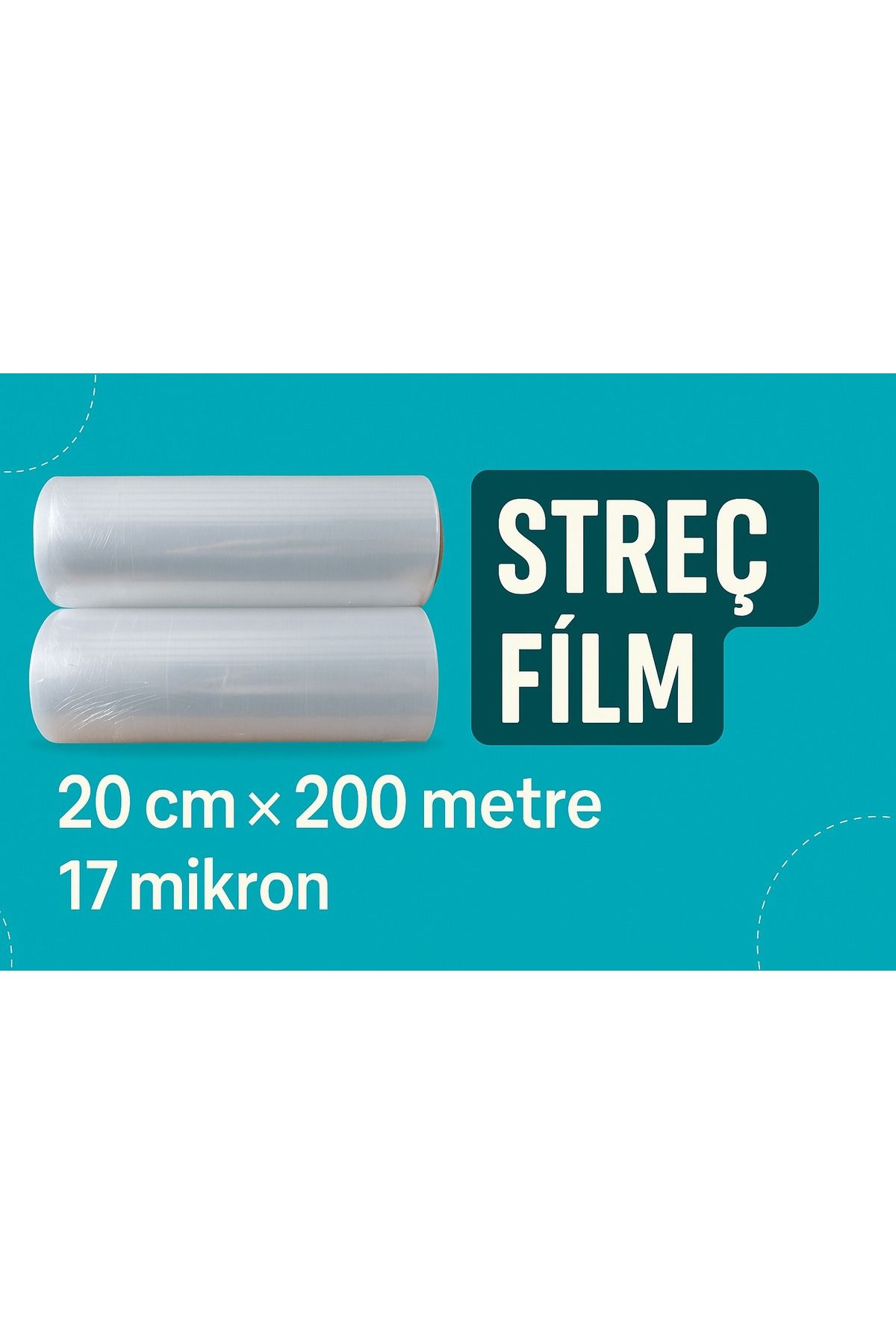 PEKERLER 15 Adet 17 Mikron 20 Cm X 300 Metre Palet Streç Film