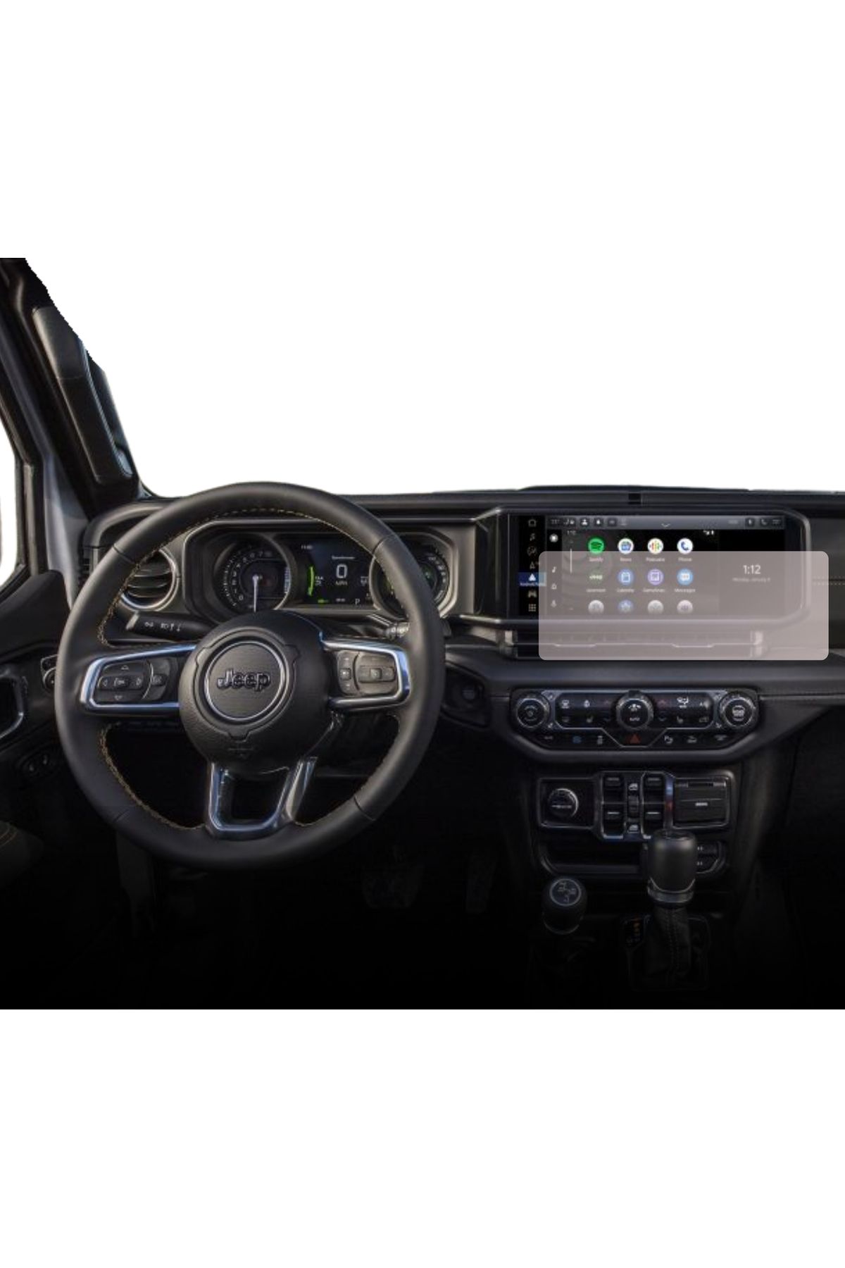 Jeep-Navigation Protection Film Jeep Wrangler 4xe 2023+, Duragon, Matte silicone, installation kit 1