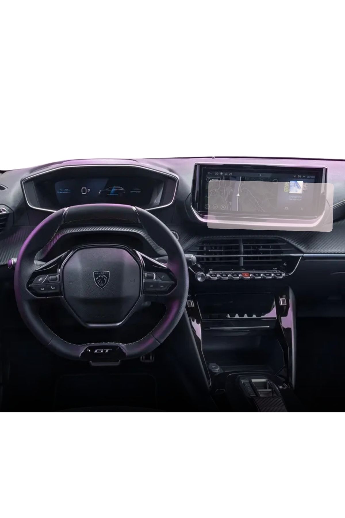 Citroen / Peugeot-Navigation Protection Film Peugeot 2008 2023+, Duragon, silicone, installation kit 1