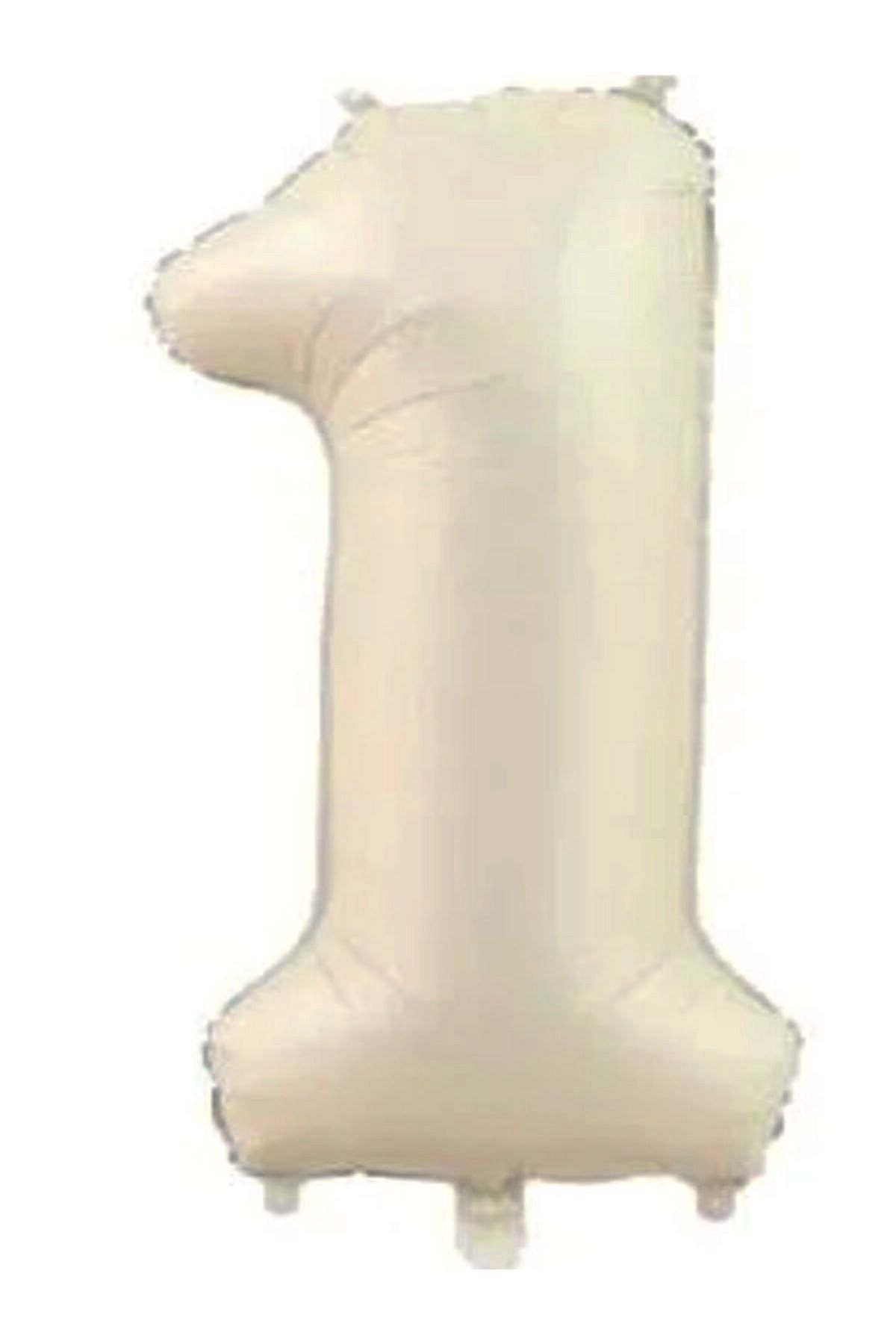 Masal Şekerleme 1 Rakam Krem Rengi Rakam Folyo Balon 75 cm Folyo Balon