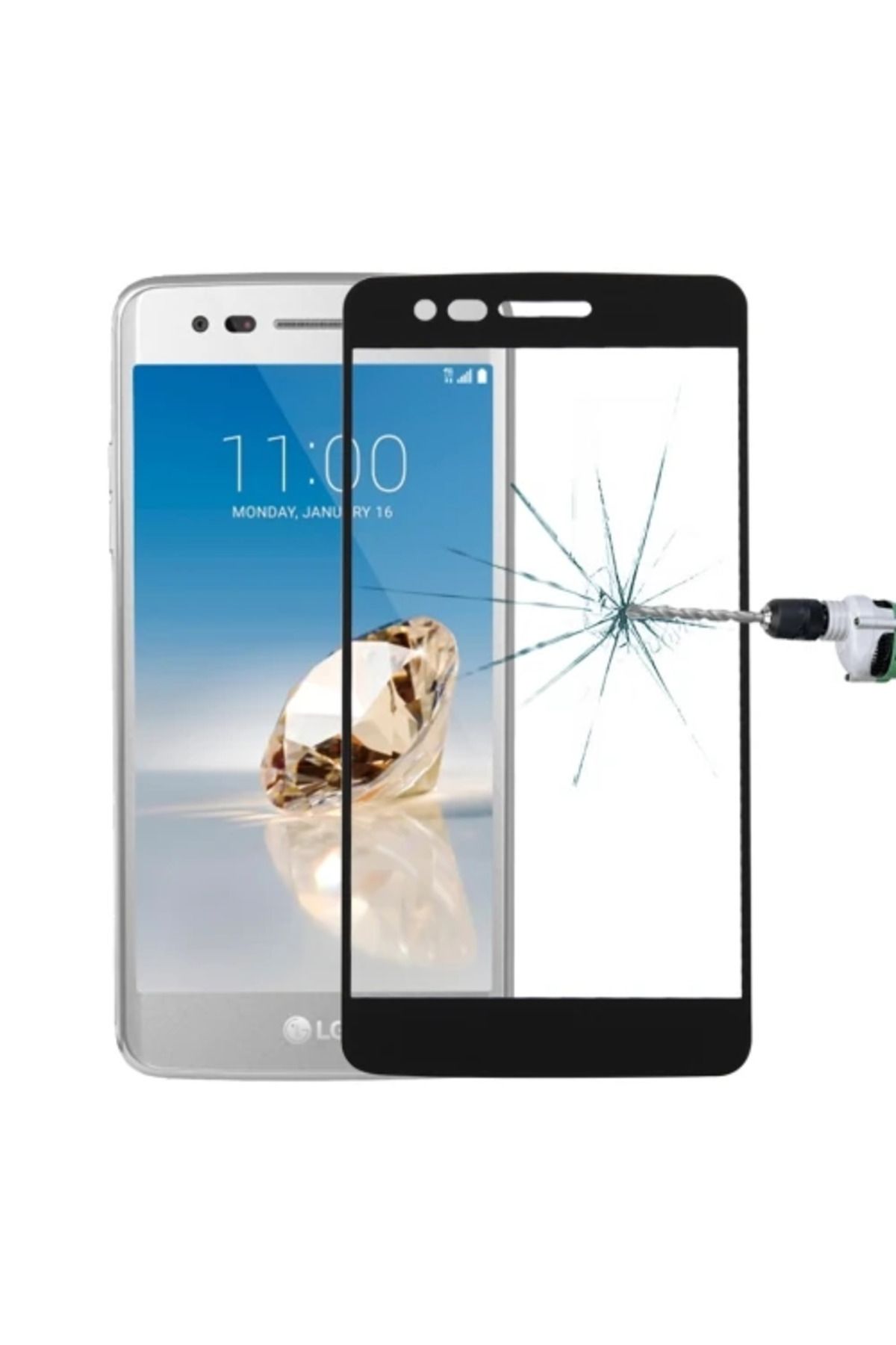 mudikonsept Lg K8 2017 Uyumlu Full Kaplama Kırılmaz Cam Ekran Koruyucu-(5775) - MDE7572-9790