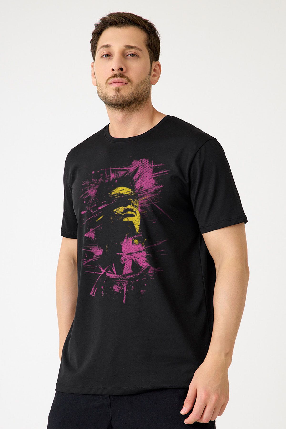 Kendim Seçtim Y2K T-shirt Face Aesthetic Unisex Tişört Siyah Kısa Kollu