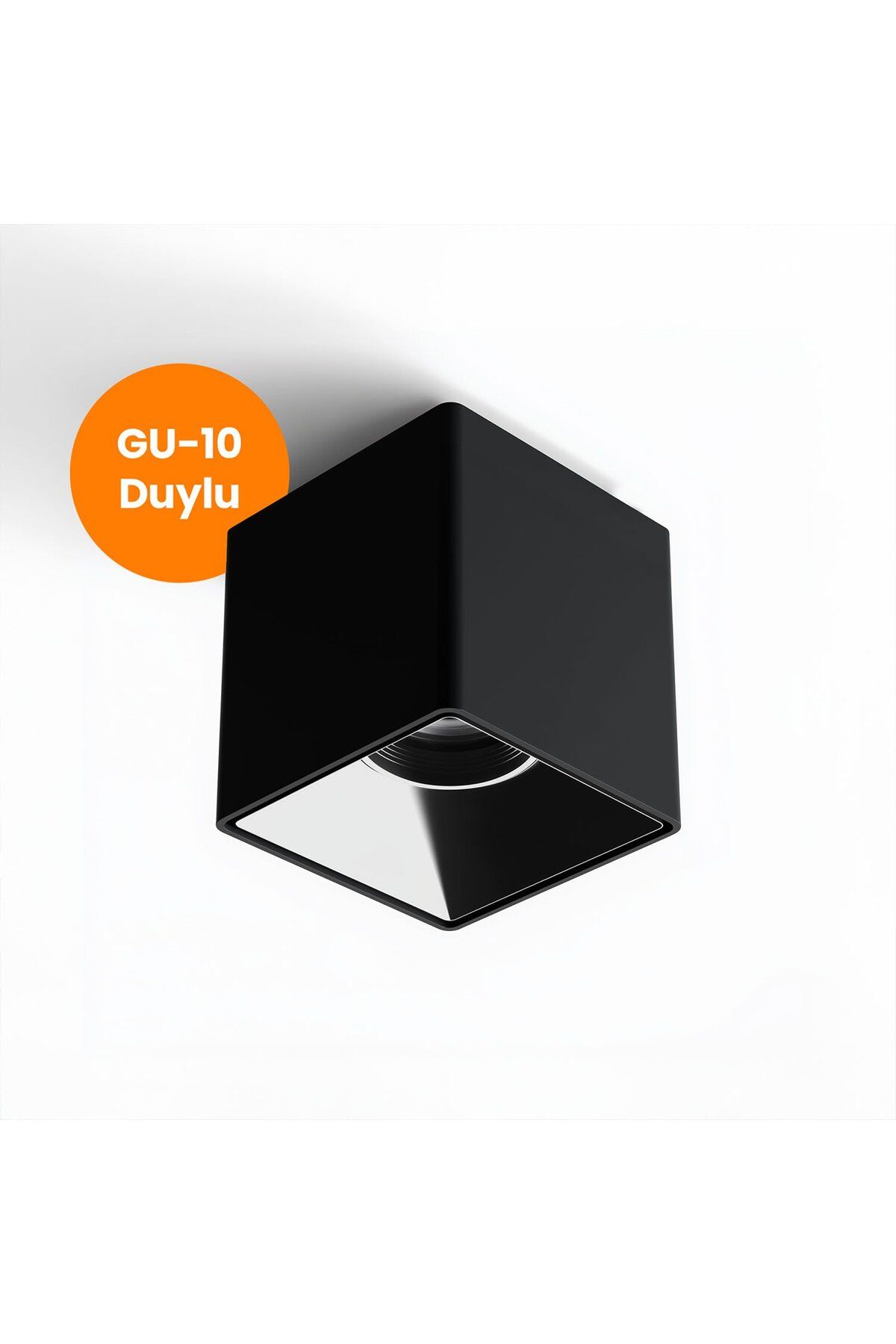 MAXLED Kare Dekoratif Armatür Siyah-Platin Maxled MX-3516 (100mm)