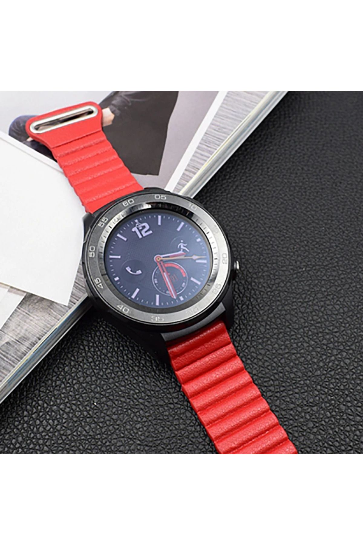 LaCend Ally 22MM Samsung Gear S3 Watch 4 46mm Deri Loop Kayış-(5775) - LC3883-9593