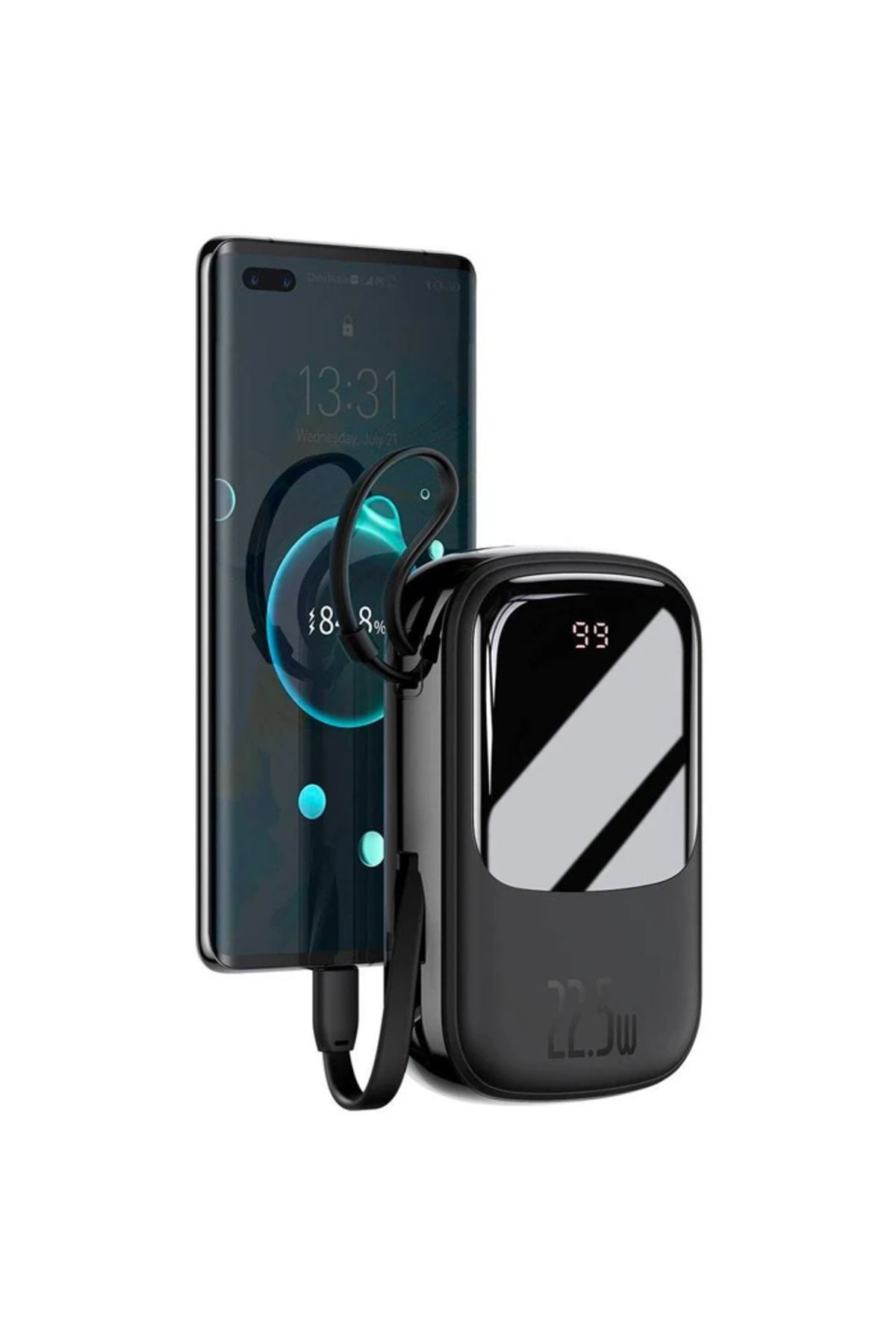 mudikonsept Qpow Pro Dijital Göstergeli 10000mAh 22.5W Hızlı Şarj Powerbank-(5775) - MDE3363-6904