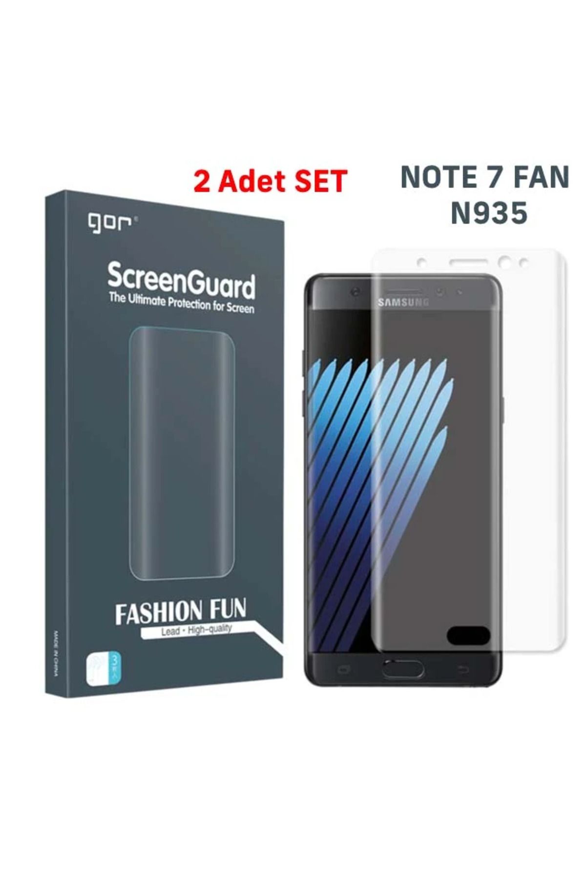 Marsilyan Gor Galaxy Note 7 Fan 3D Kavisli Darbe Emici Full Ekran Koruyucu 2 Adet Set-(5775) - MCT2652-9472