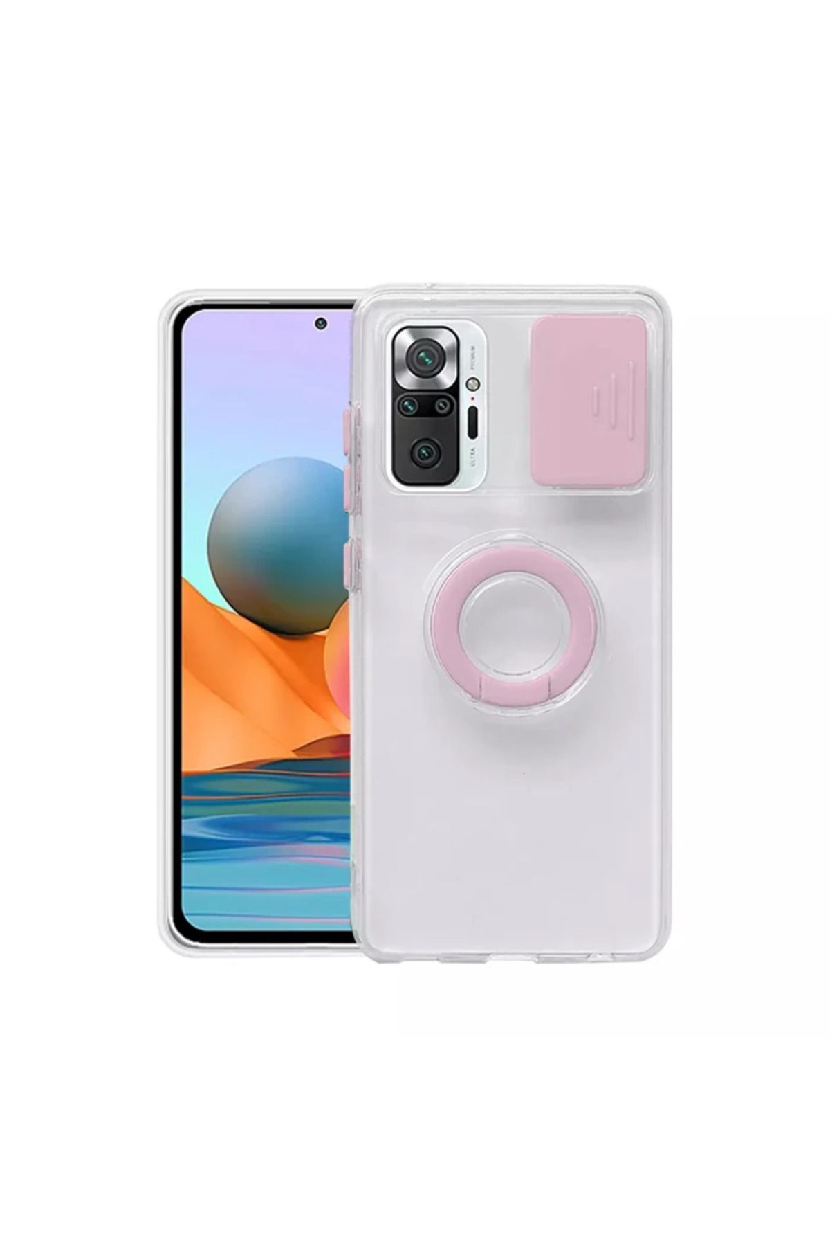 demila Redmi Note 10 Pro-Pro Max Kılıf Sürgülü Kamera Lens Korumalı Yüzük Standlı - MLA5813-2587