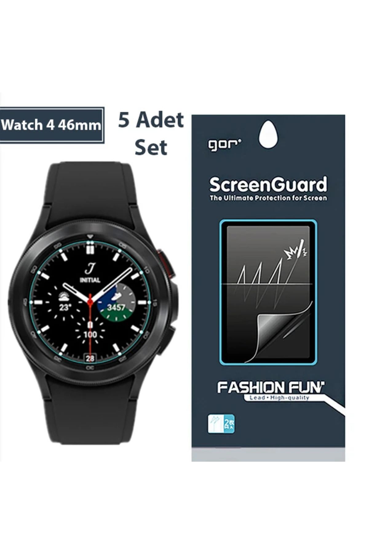 mudikonsept Gor Sm Galaxy Watch 4 46mm Darbe Emici Ekran Koruyucu 5 Adet Set-(5775) - MDE7488-8236