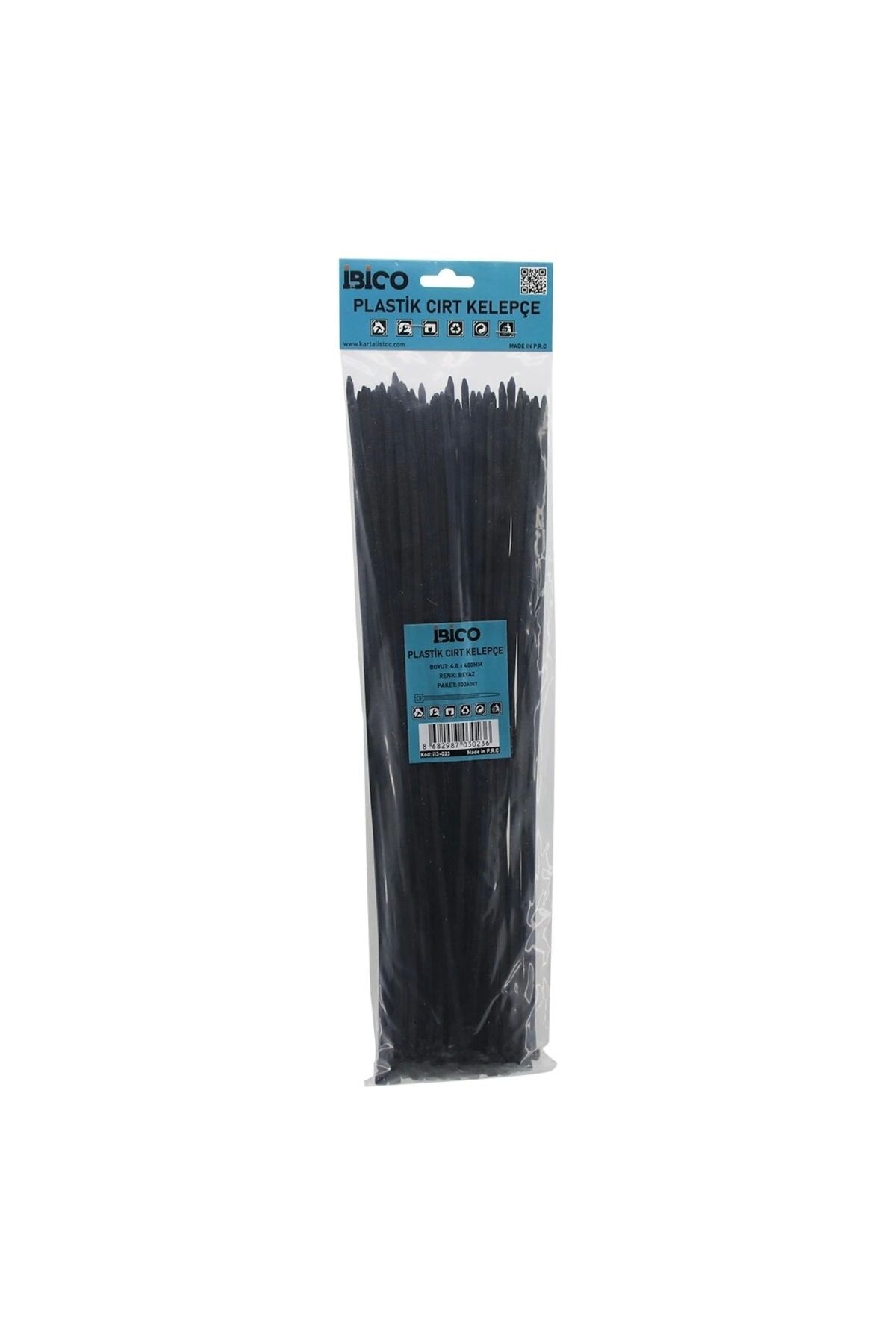 shopwave SİYAH 4.8X400MM PLASTİK CIRT KELEPÇE 100PCS (5047)