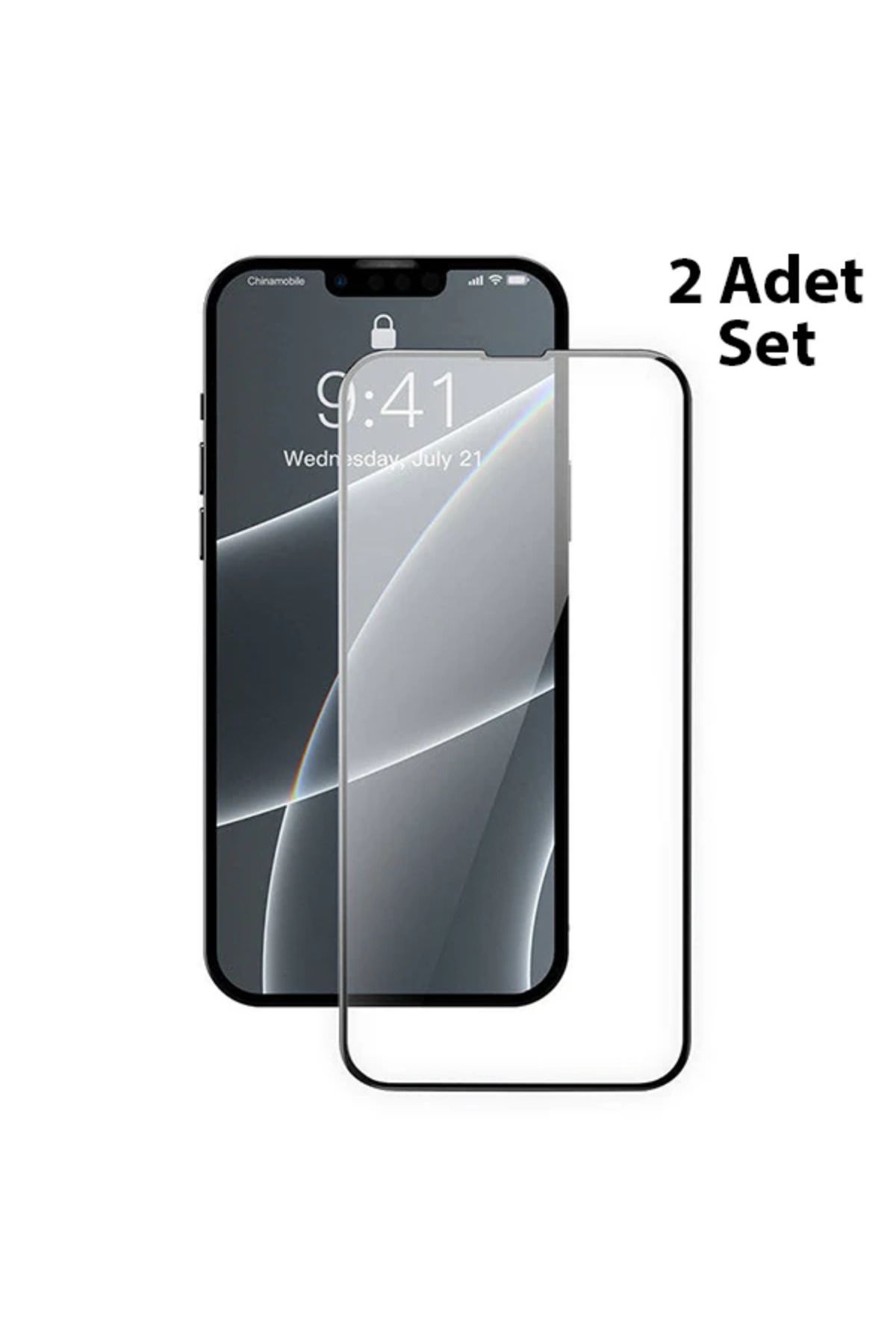 Marsilyan iPhone 13 Mini 0.23mm Full Kavisli Ekran Koruyucu Cam 2 Adet-(5775) - MCT9189-7929