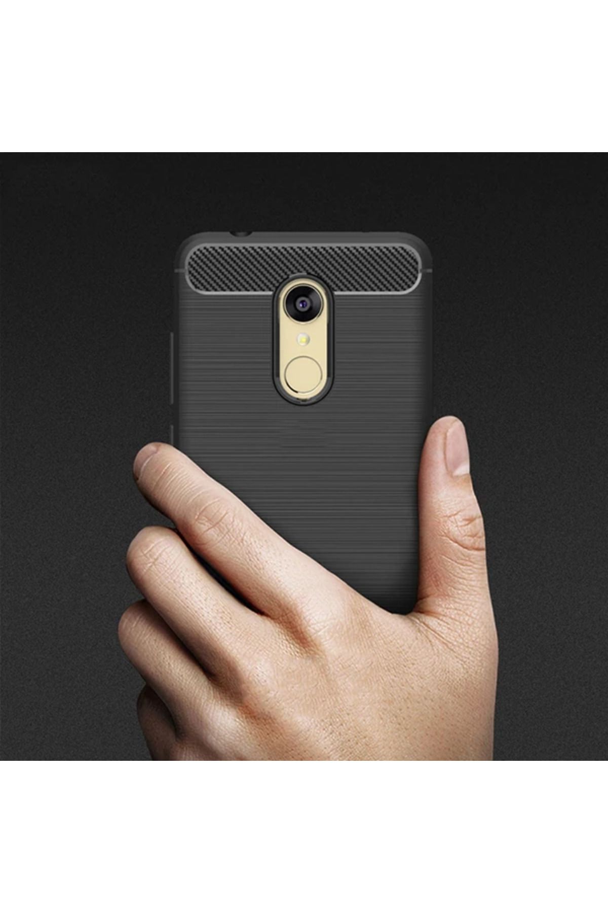 demila Xiaomi Redmi 5 Dark Ultra Koruma Karbon Fiber Doku Silikon Kılıf-(5775) - MLA3105-4846