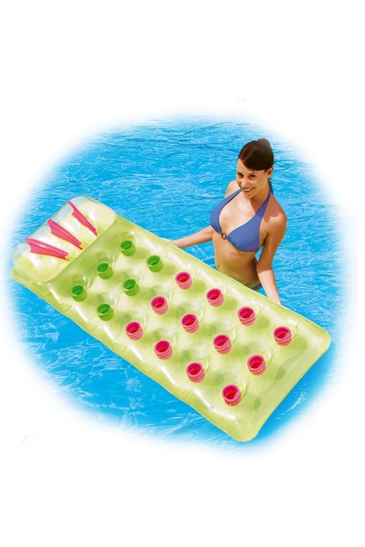 BESTWAY Şişme Deniz Yatağı Dik Yastıklı Bardaklı Yatak 188X71Cm Bestway 43015 Beach Bed