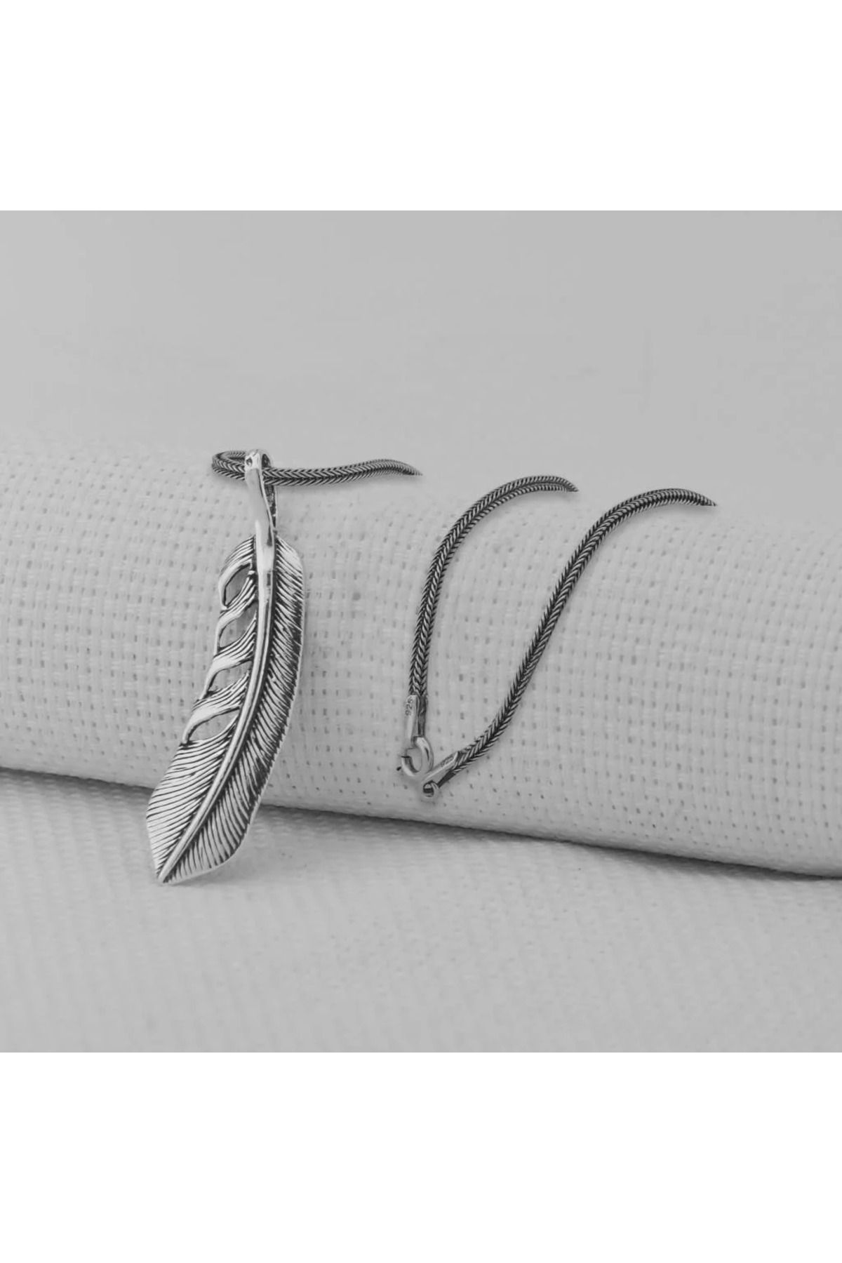 shop Kuş Tüyü 925 Ayar Gümüş Erkek Kolye Ucu
