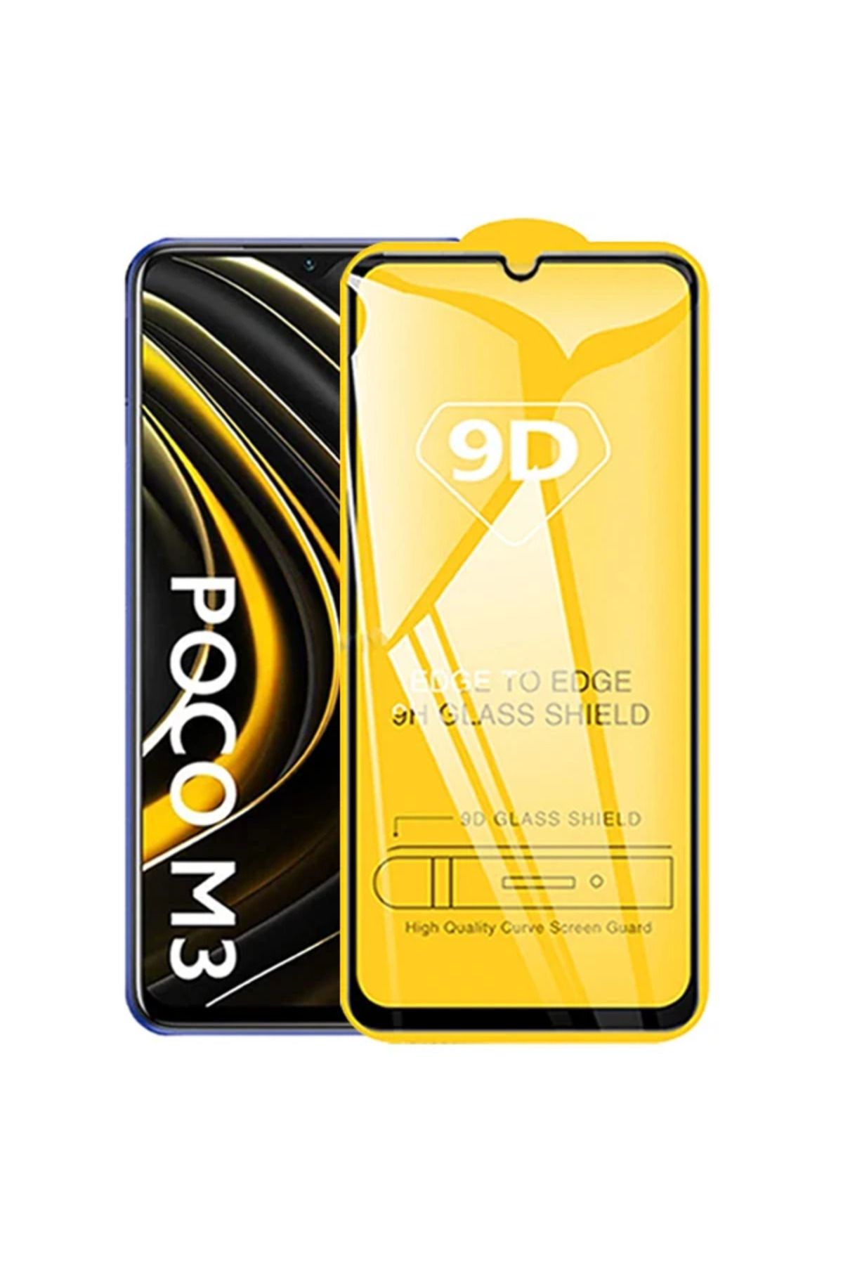 TTK ART ALLY Xiaomi Poco M3 9D Full Glue Tempered Cam Ekran Koruyucu-(5775) - Ttkteknoloji9607-4312