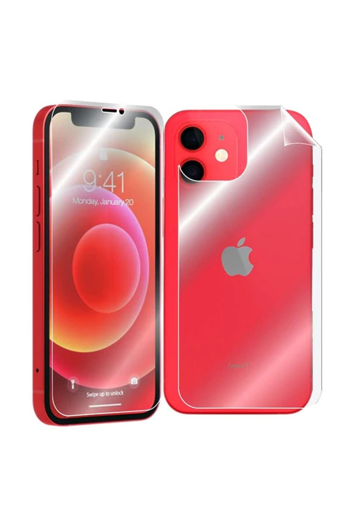 Marsilyan İPhone 12 Mini 5.4 Film Ön Arka Full Koruyucu Membran Nano Hidrojel Koruyucu Set-( - MCT2402-4852