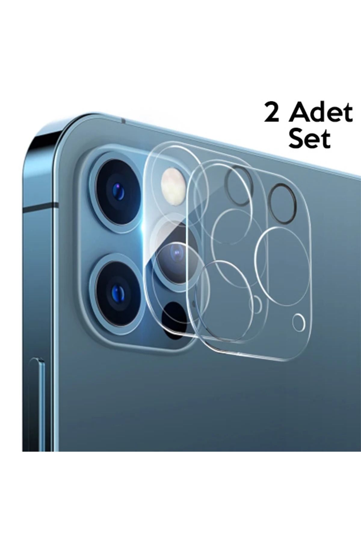 Marsilyan GOR İPhone 12 Pro 6.1 Best Full Tempered Cam Kamera Koruyucu 2Adet Set-(5775) - MCT4431-5363