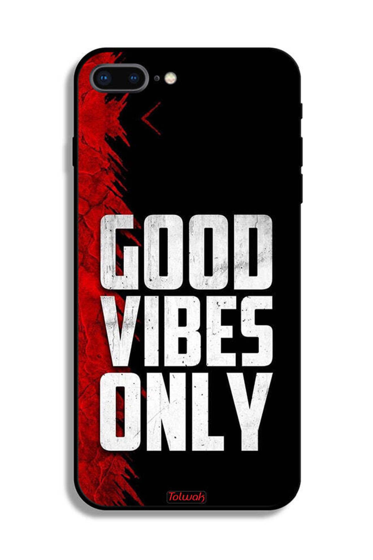 Tolwak-Apple iPhone 8 Plus Protective Case Good Vibes Only 2