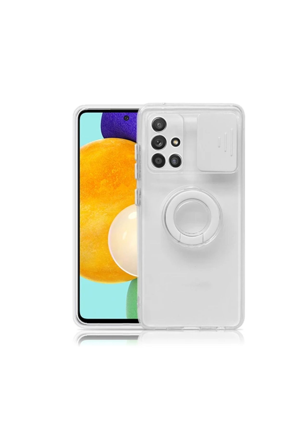 LaCend ALLY Samsung Galaxy M51 Kılıf Sürgülü Kamera Lens Korumalı Yüzük Standlı Si - LC7626-4601