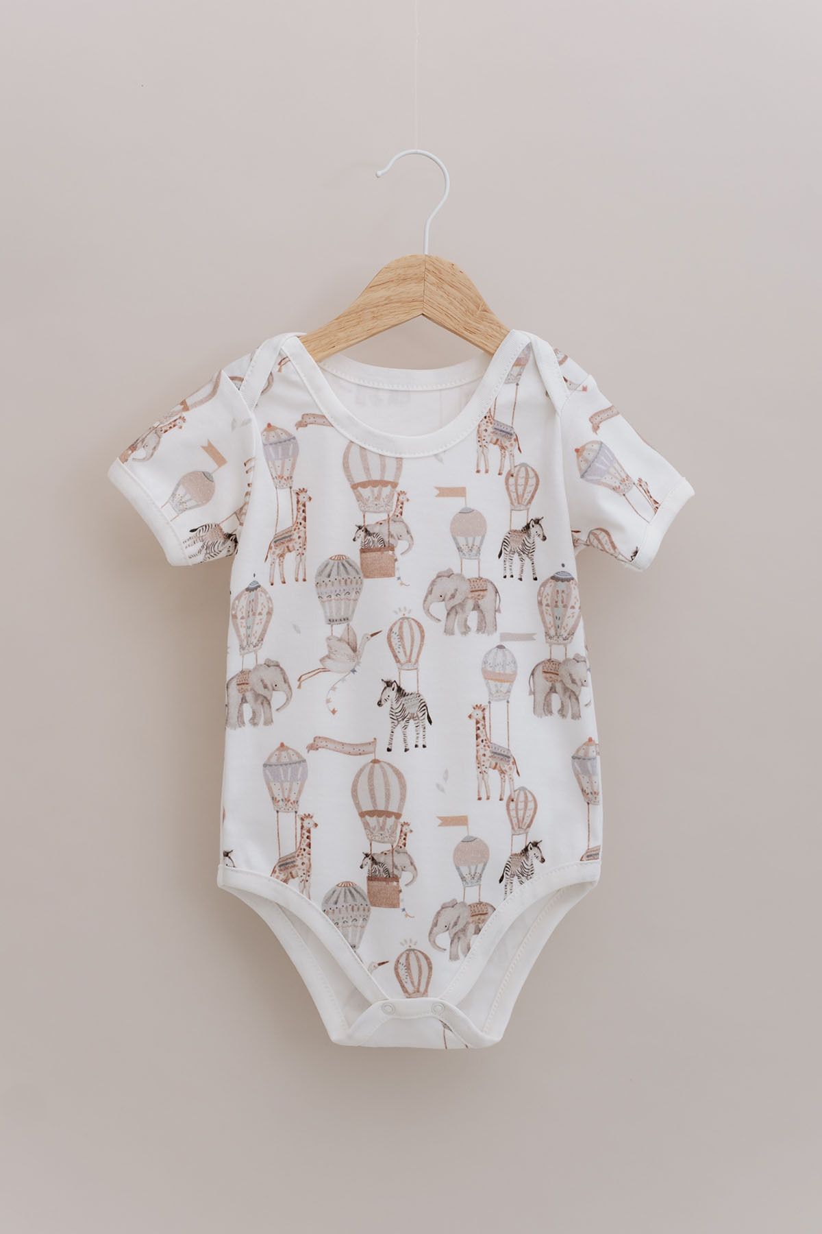 Tuğba Kuğu Kısa Kollu Bebek Body - Pureline Series - Dreamland Safari