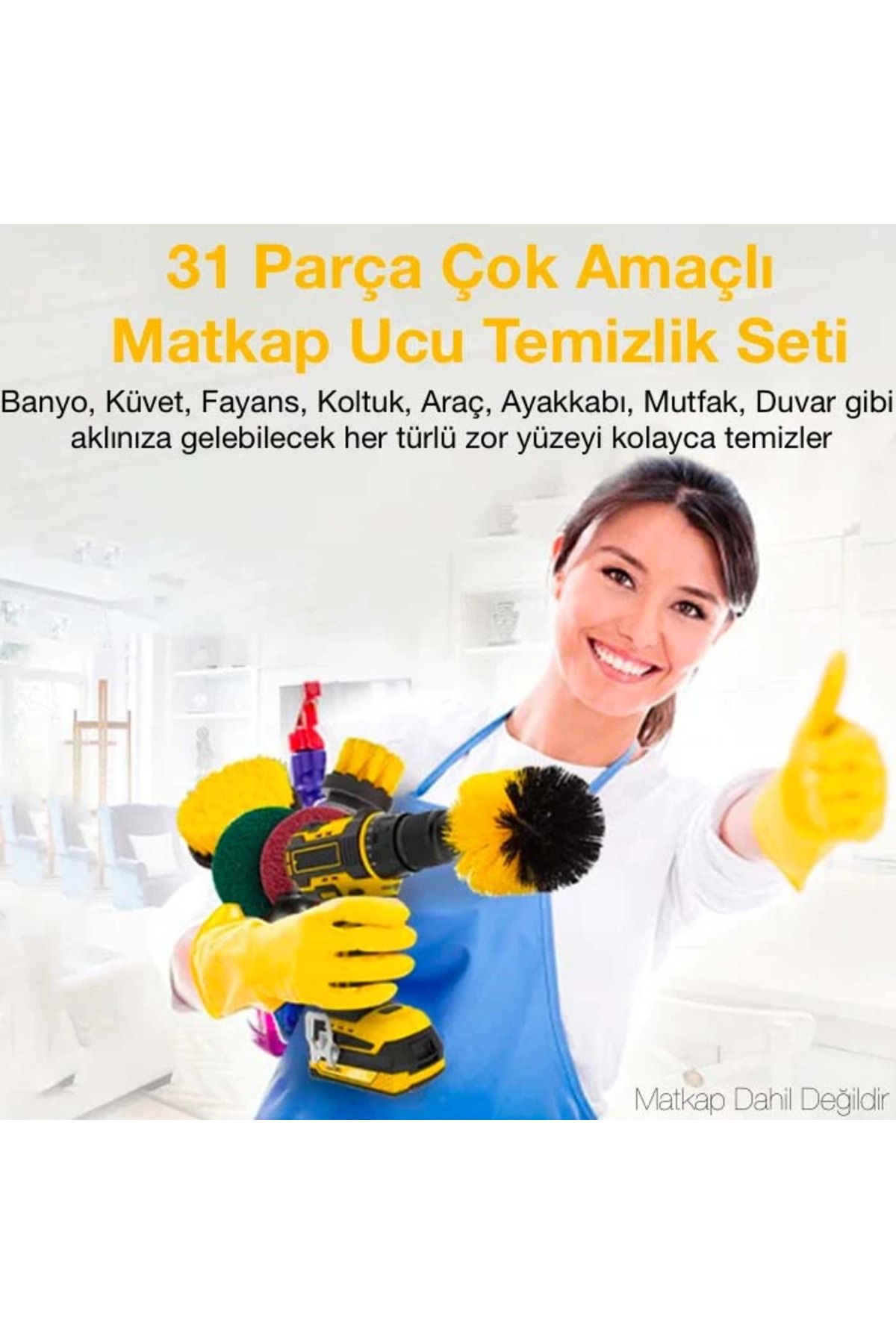 mudikonsept ALLY 31 Parça Çok Amaçlı Ev Banyo ve Araç Matkap Ucu Temizlik Seti-(5775) - MDE9399-4176