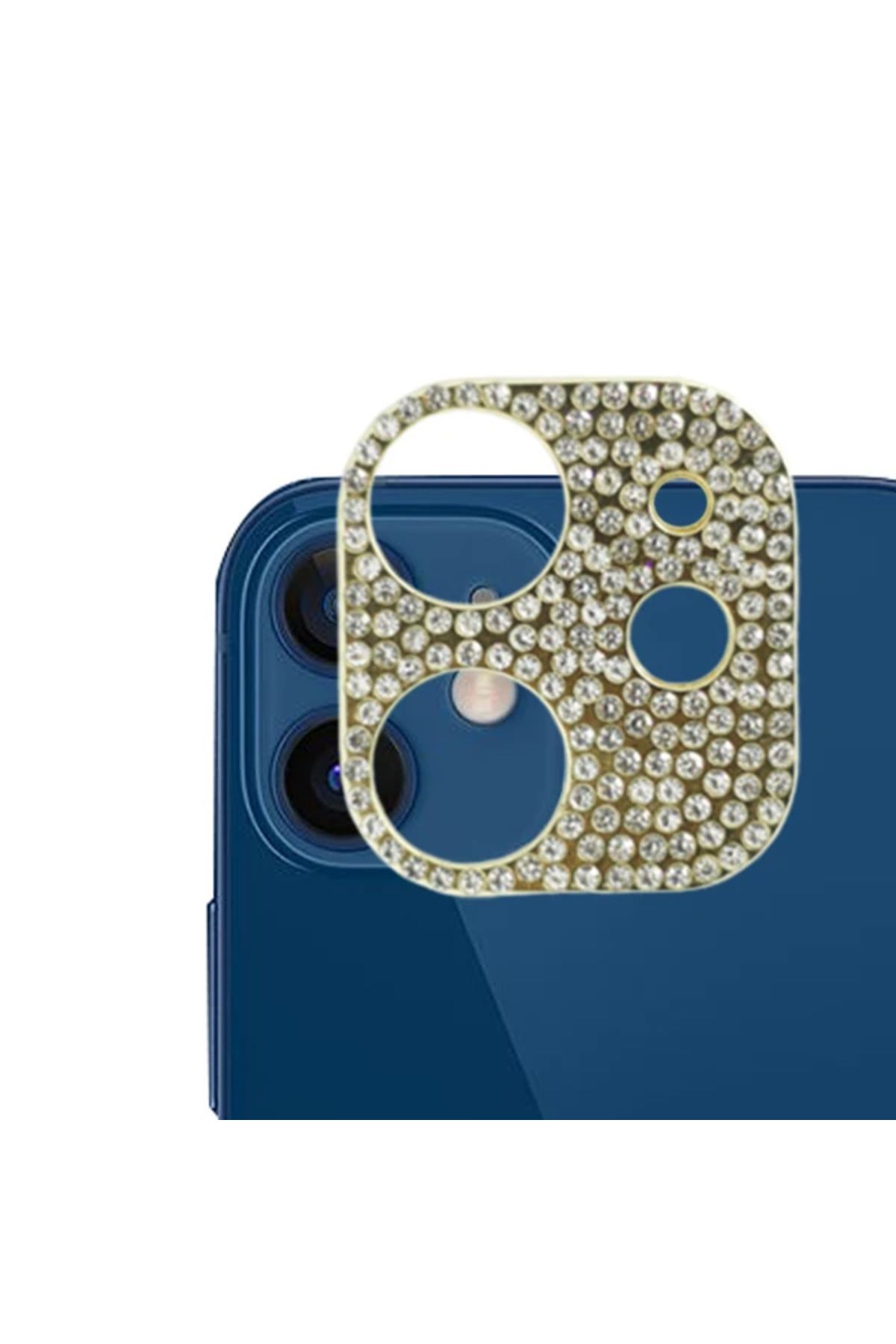 mudikonsept ALLY İPhone 12 Mini Kamera Koruyucu Lens Diamond Taş İşlemeli-(5775) - MDE1846-2027