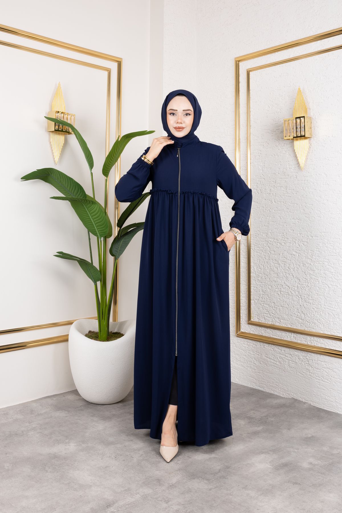 Butik Medine İpeği Roba'lı Feracce