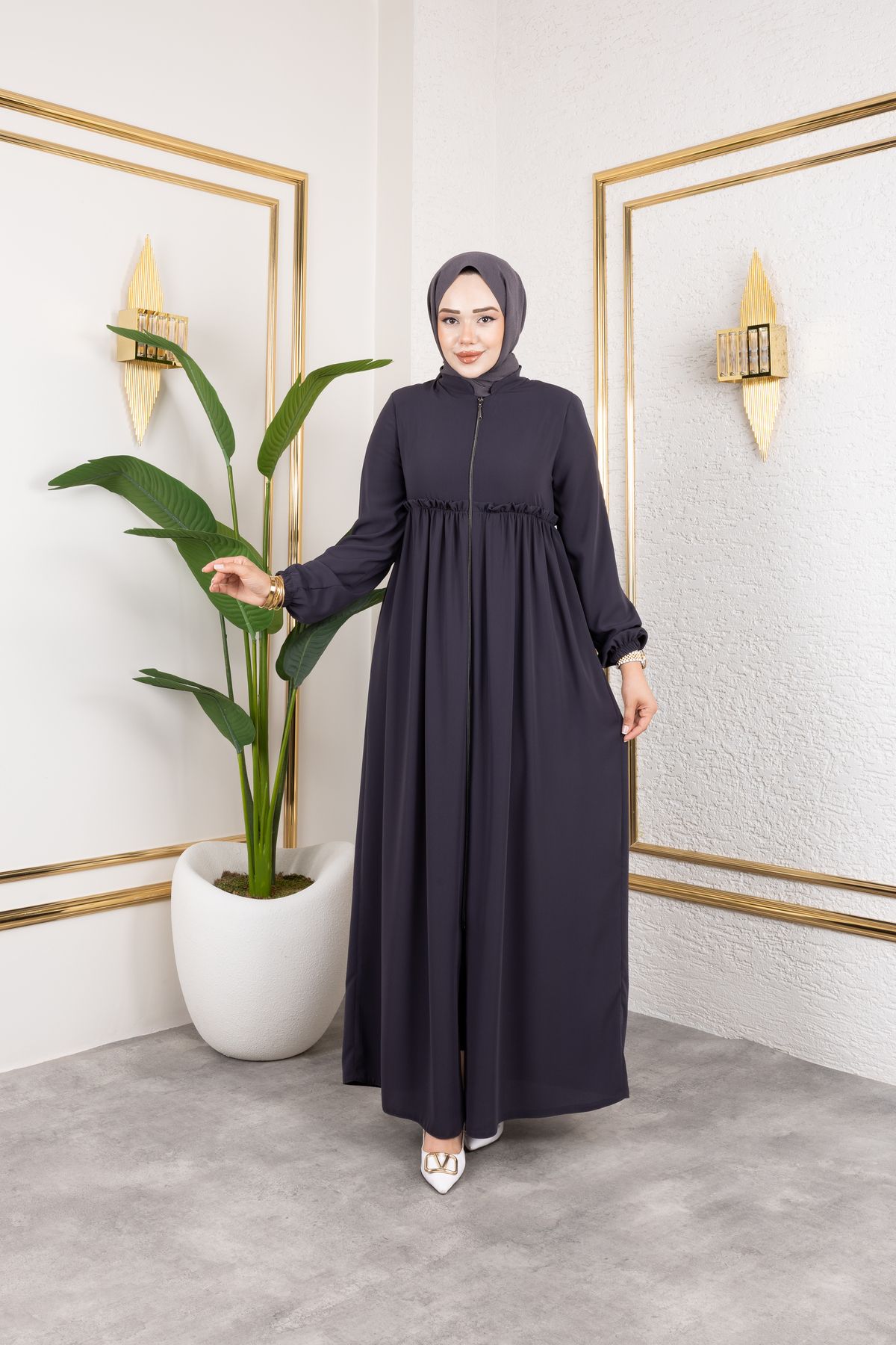Butik Medine İpeği Roba'lı Feracce
