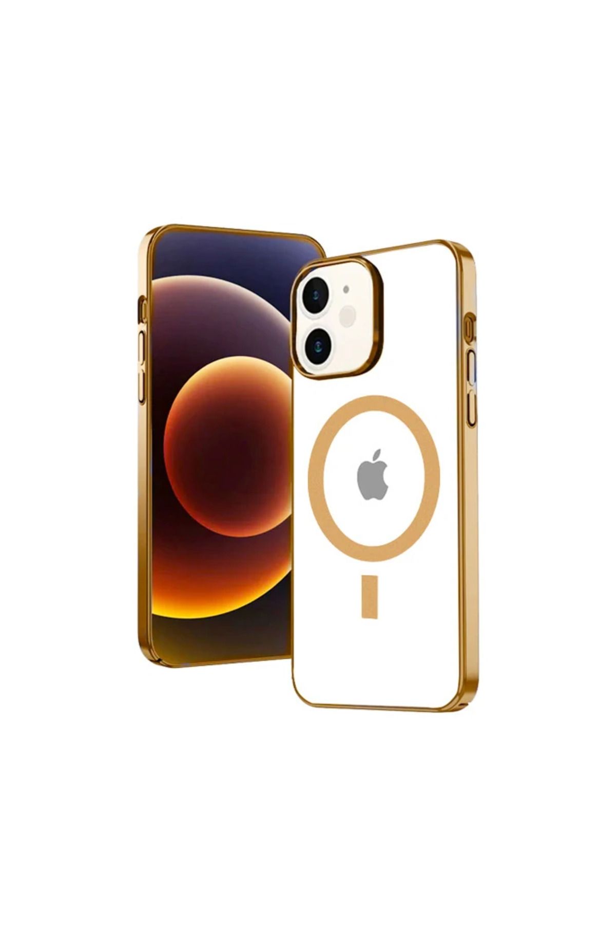 demila Ally iPhone 12 - 12 Pro 6.1inç Magsafe Uyumlu Renkli Kenar Silikon Kılıf-(5775) - MLA2317-1275
