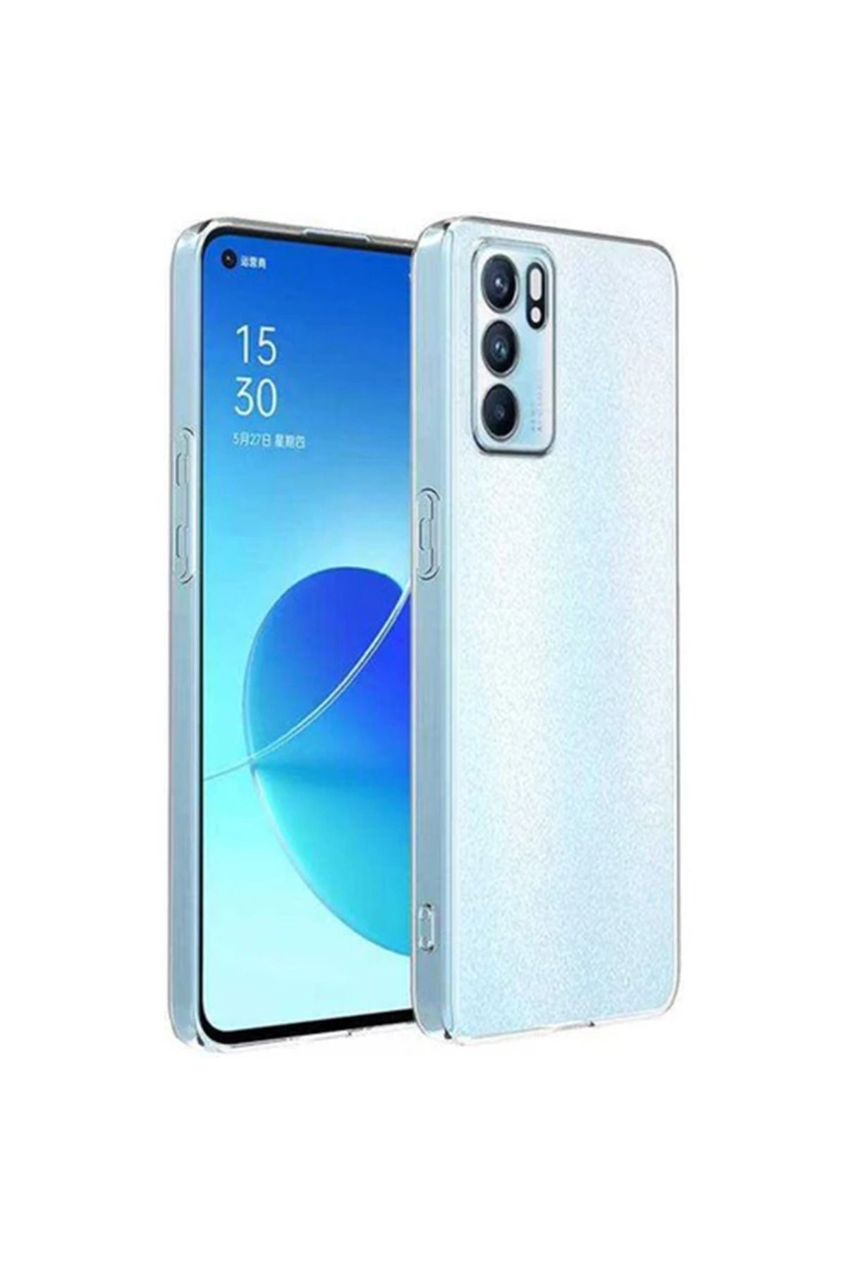 demila OPPO Reno 6 Kılıf Kamera Korumalı Ultra İnce Şeffaf Silikon Kılıf-(5775) - MLA6535-2070