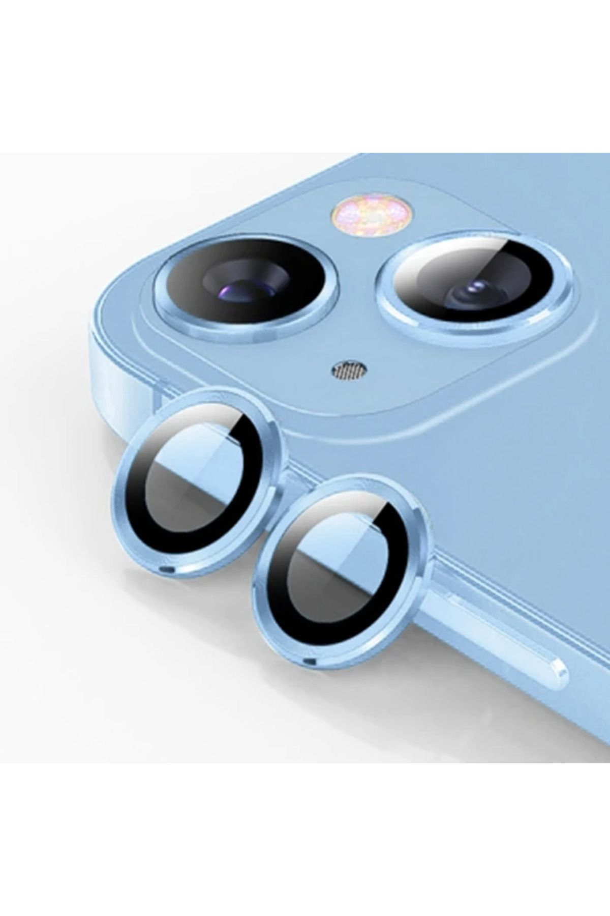 mudikonsept ALLY iPhone 14-14 Plus 3D Metal Çerçeveli Kamera Lens Koruyucu-(5775) - MDE3322-2454
