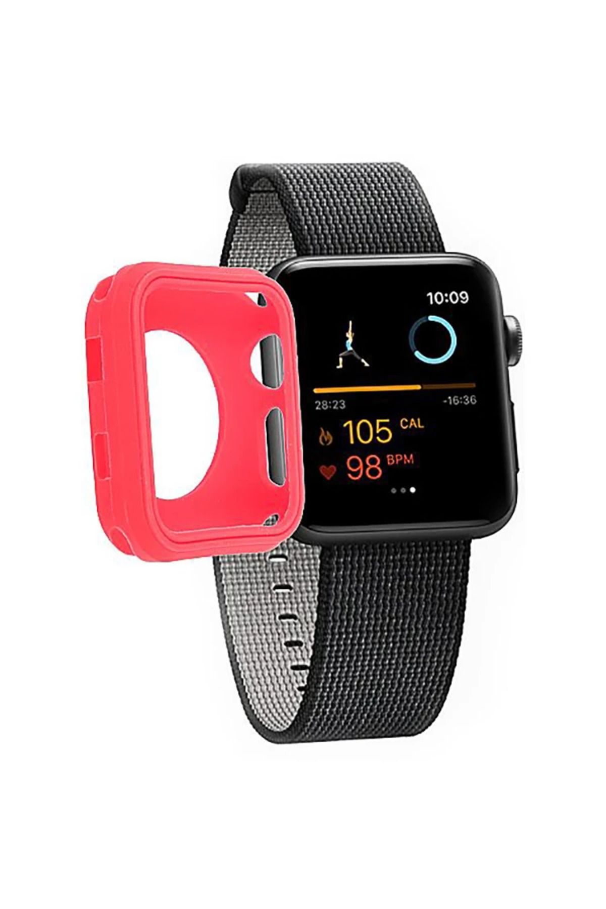 Uyguna Kapında Ally Apple İwatch 38mm 23 Ultra Koruma Soft Silikon Kılıf-(5775) - SVU8870-1642