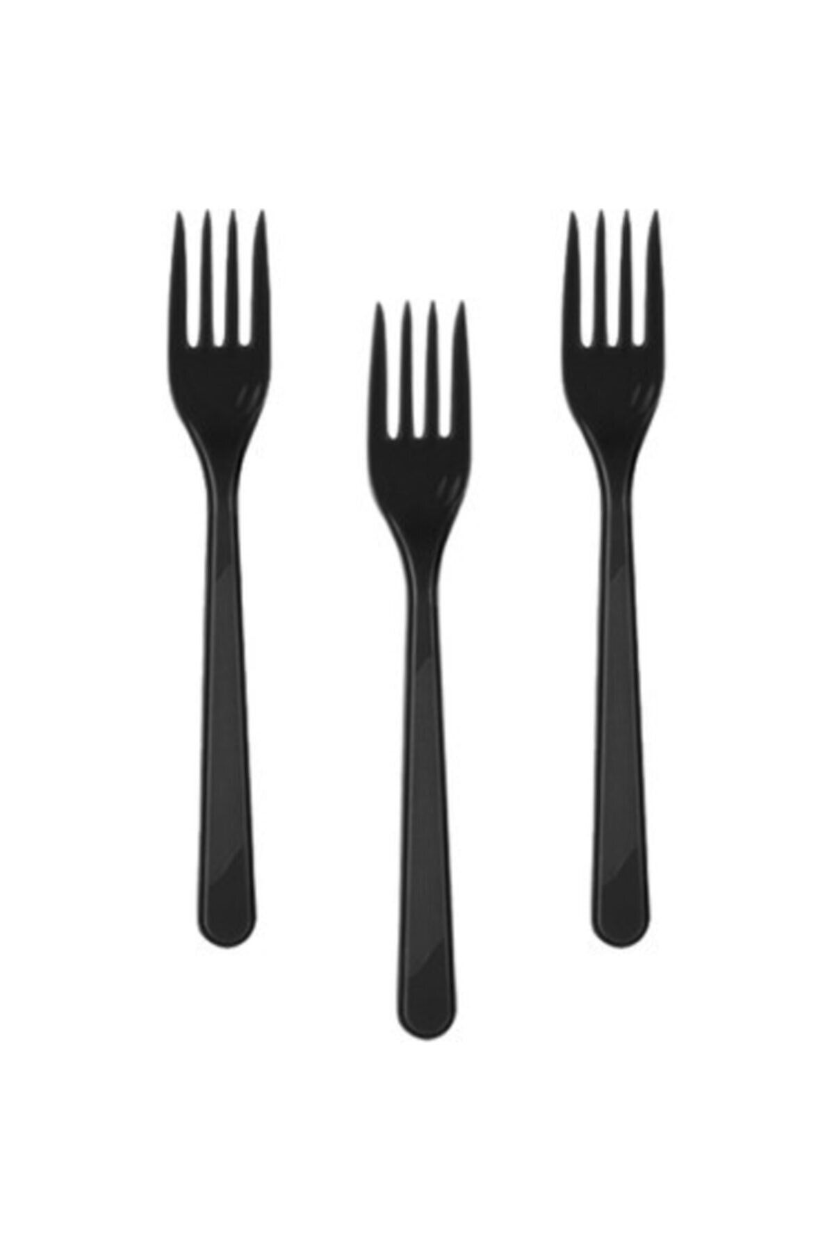 teknotrust Siyah Plastik Lüks Çatal, 3,6-3,8 gr, 100 adet, şık ve dayanıklı kullanım sağlar