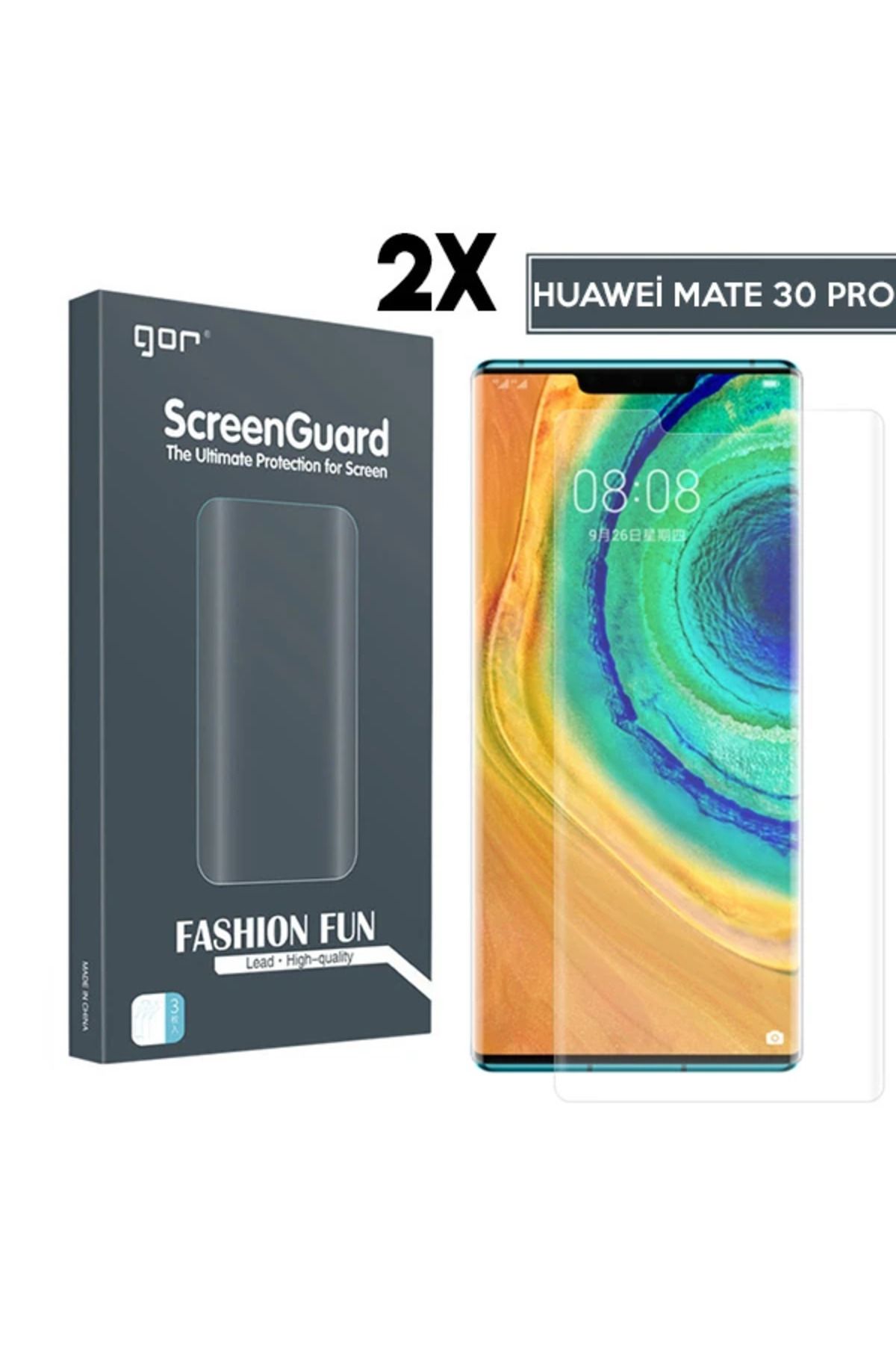 Mobil Dünyası Mate 30 Pro Uyumlu 3d Kavisli Full Kaplama Darbe Emici Ekran Koruyucu 2 Adet Set - DGL1379-8251