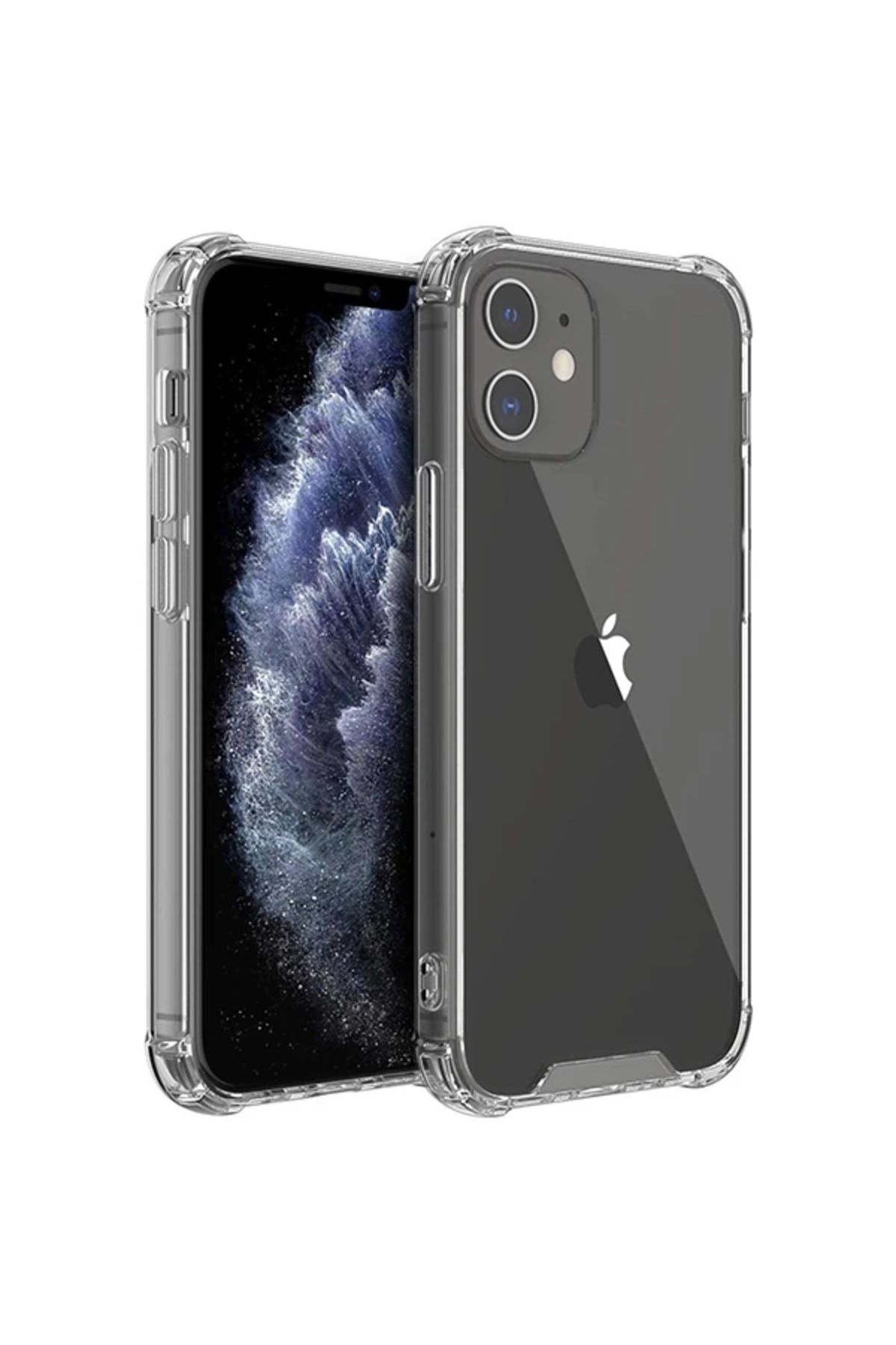 Marsilyan İPhone 12-İPhone 12 Pro 6.1 Anti-Drop Silikon Kılıf Shockproof-(5775) - MCT6255-8622