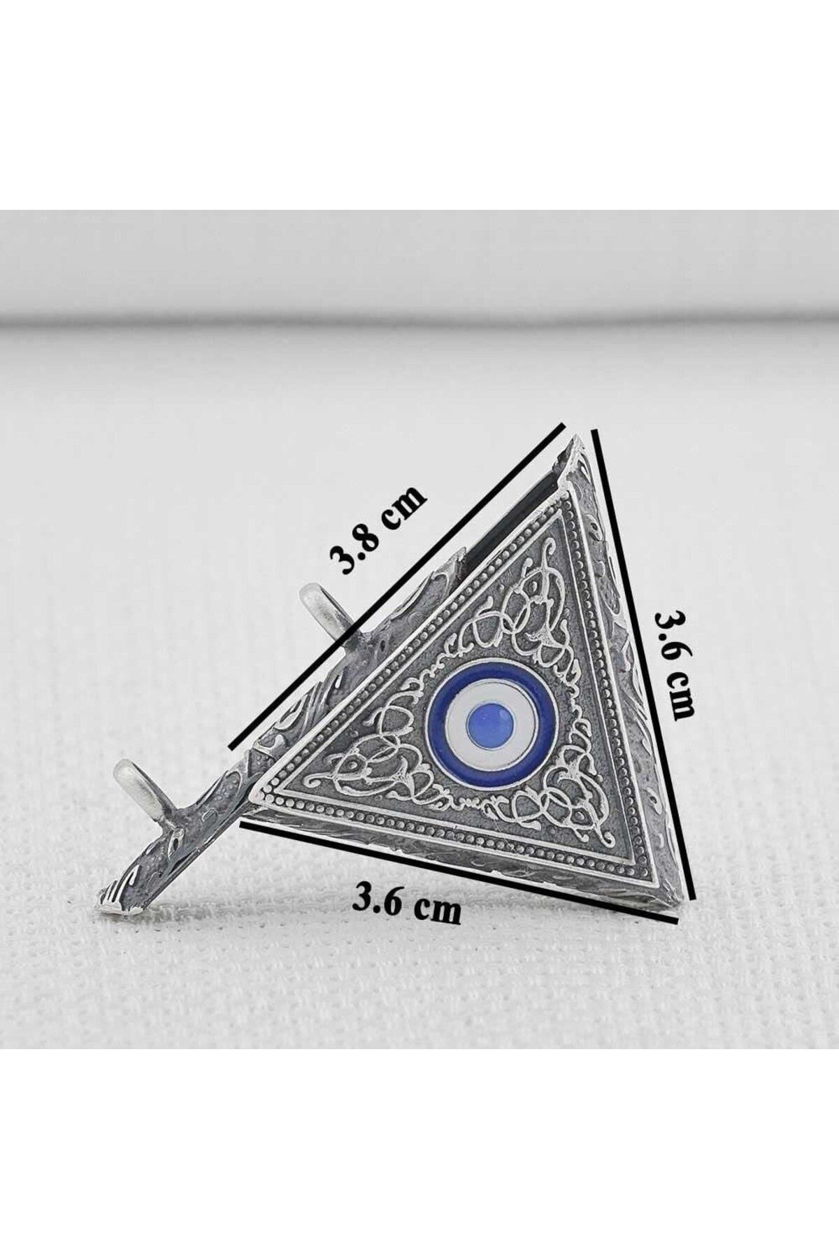 shop Nazar Boncugu Tasarımlı Üçgen Muska Kebir Dualı Cevşen 925 Ayar Gümüş Erkek Kolye Ucu