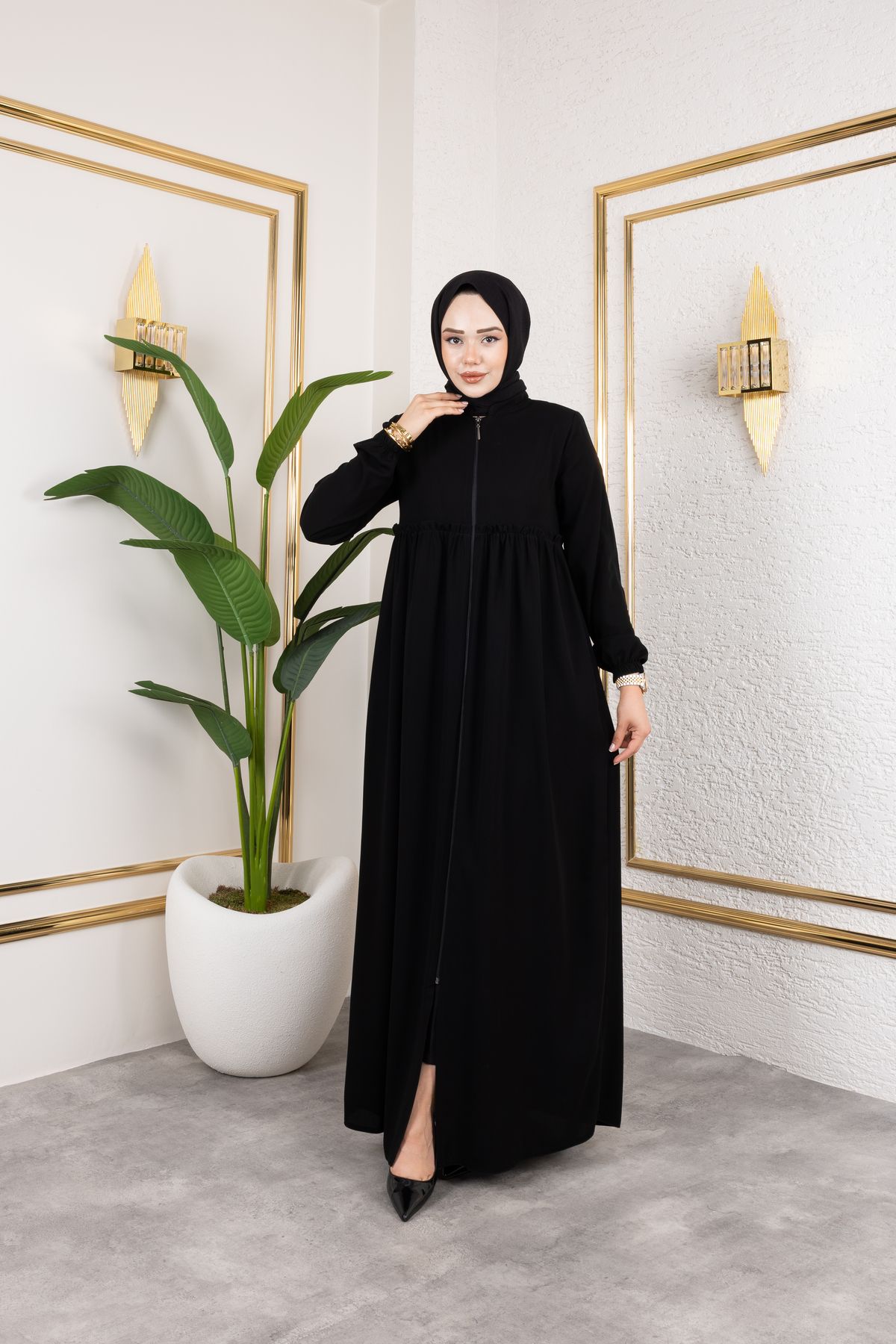 Butik Medine İpeği Roba'lı Feracce