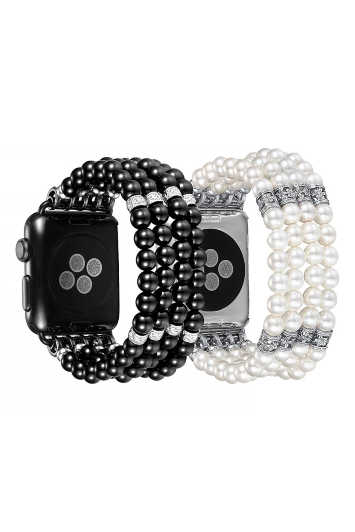 demila Ally Apple Watch 7-8 41mm 6-5-4 40mm Boncuk Taşlı Kordon Kayış 3-2-1 38mm-(5775) - MLA9470-4977