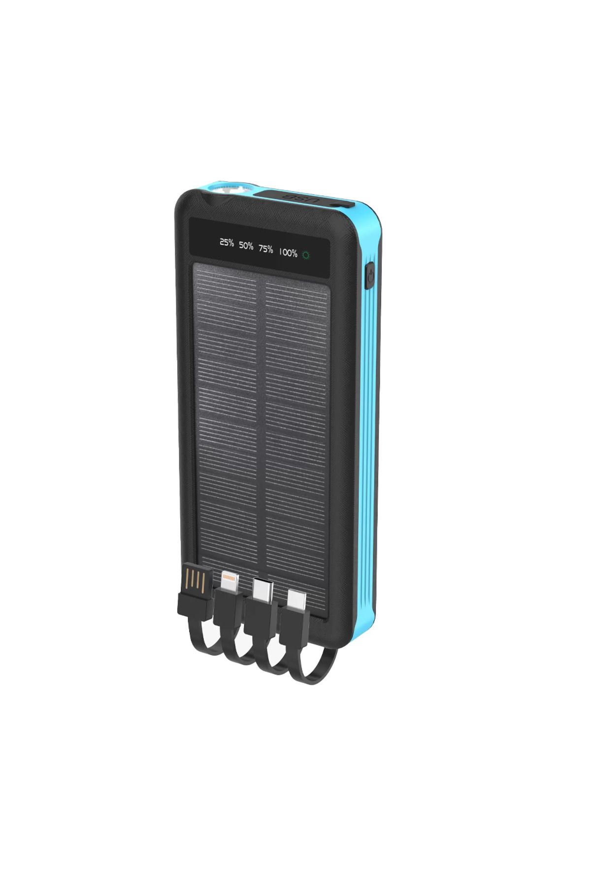 Dorasan Linkage LKP48 10.000 Mah Güneş Enerjili LCD Göstergeli Kablolu Powerbank - Hızlı Şarj
