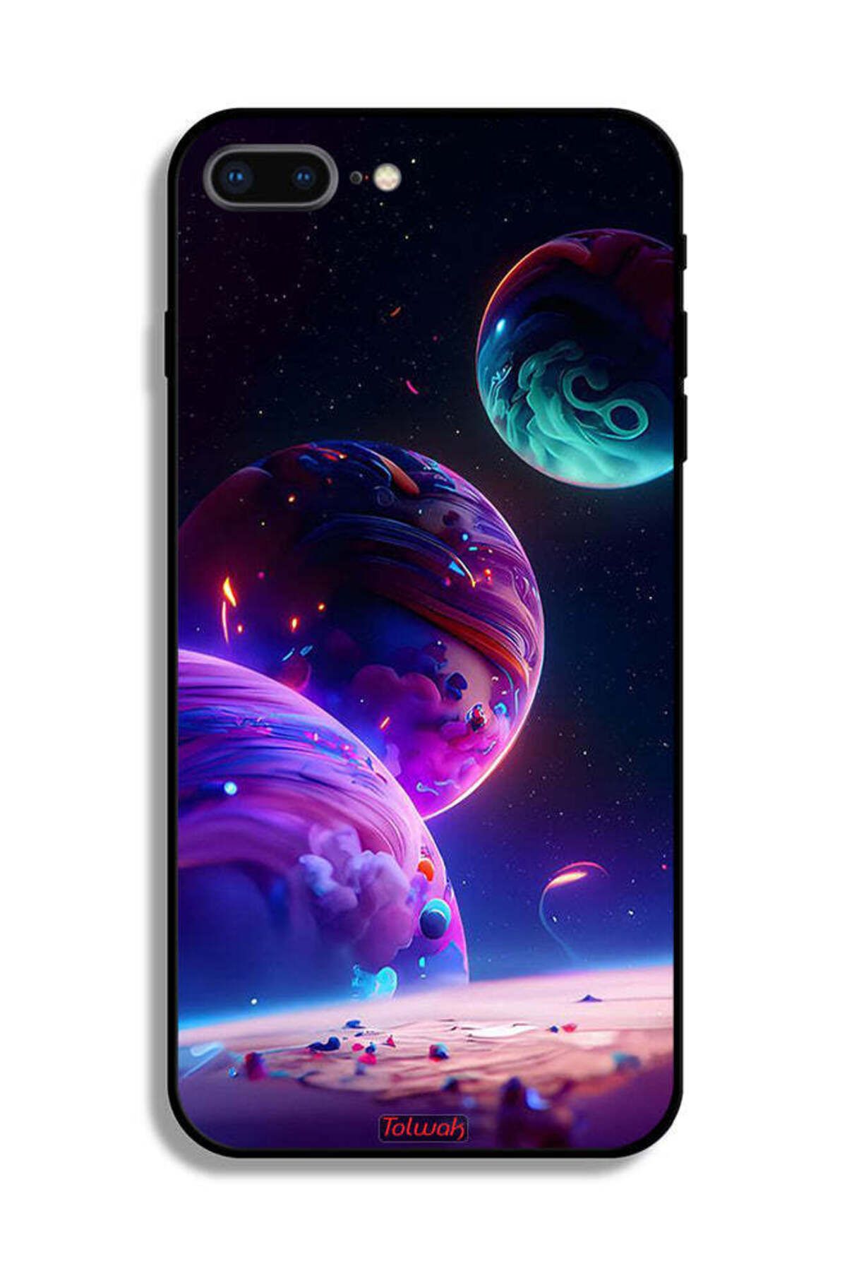 Tolwak-Apple iPhone 7 Plus Protective Case Planet Pattern 2