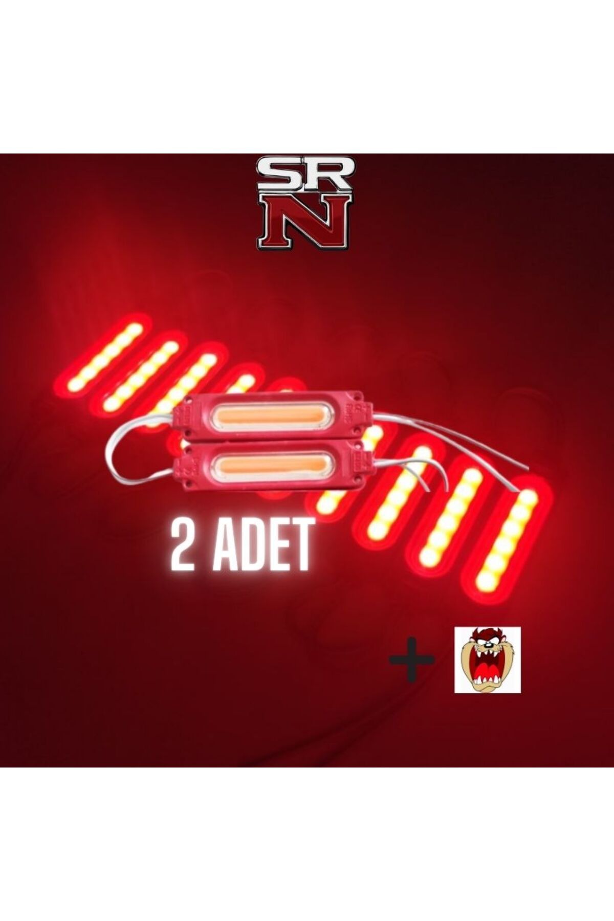 GMS Cg Cup Depo - Çamurluk Yan Kapak uyumlu 12v Kırmızı Parmak Led 2 Adet + Tzmanya Sticker SRN