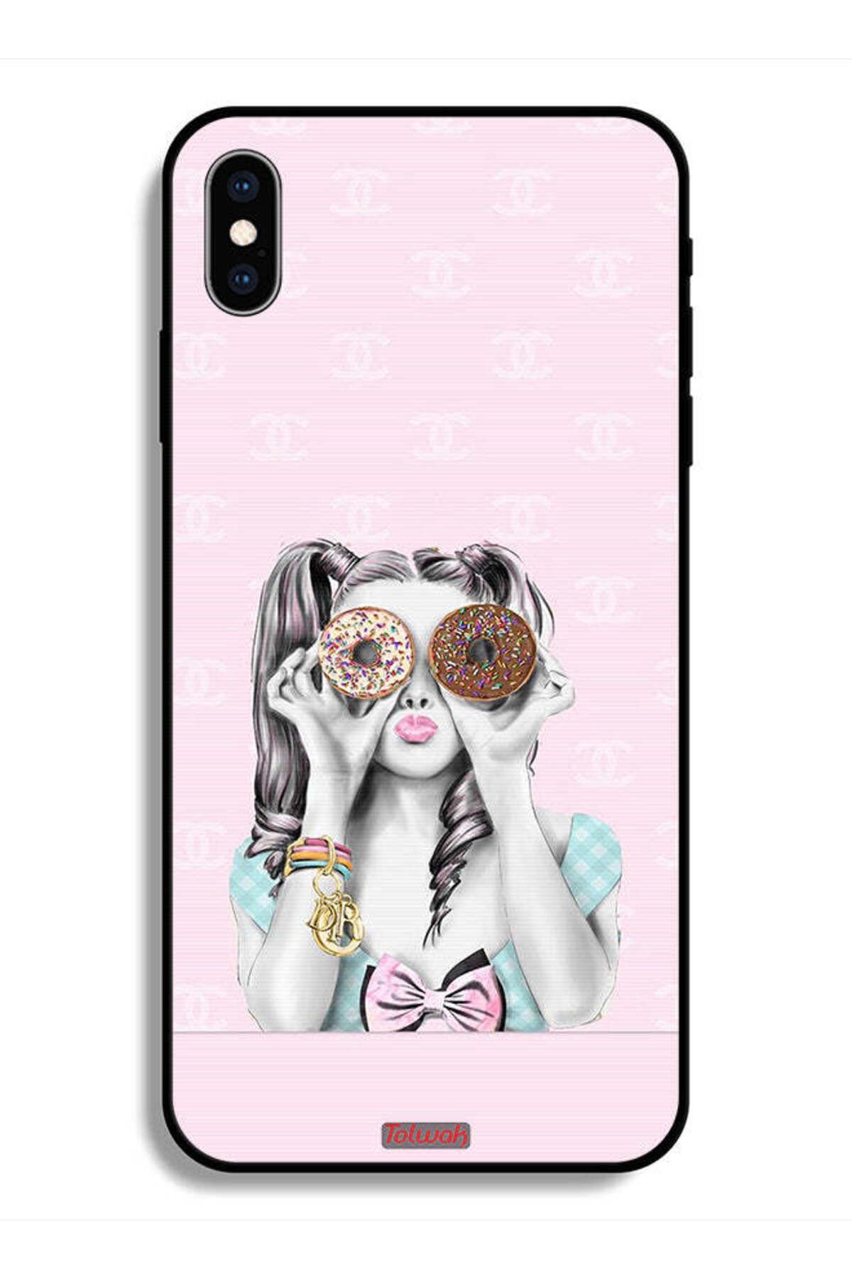 Tolwak-Protective Case For Apple iPhone X Hoiding Two Donuts 1