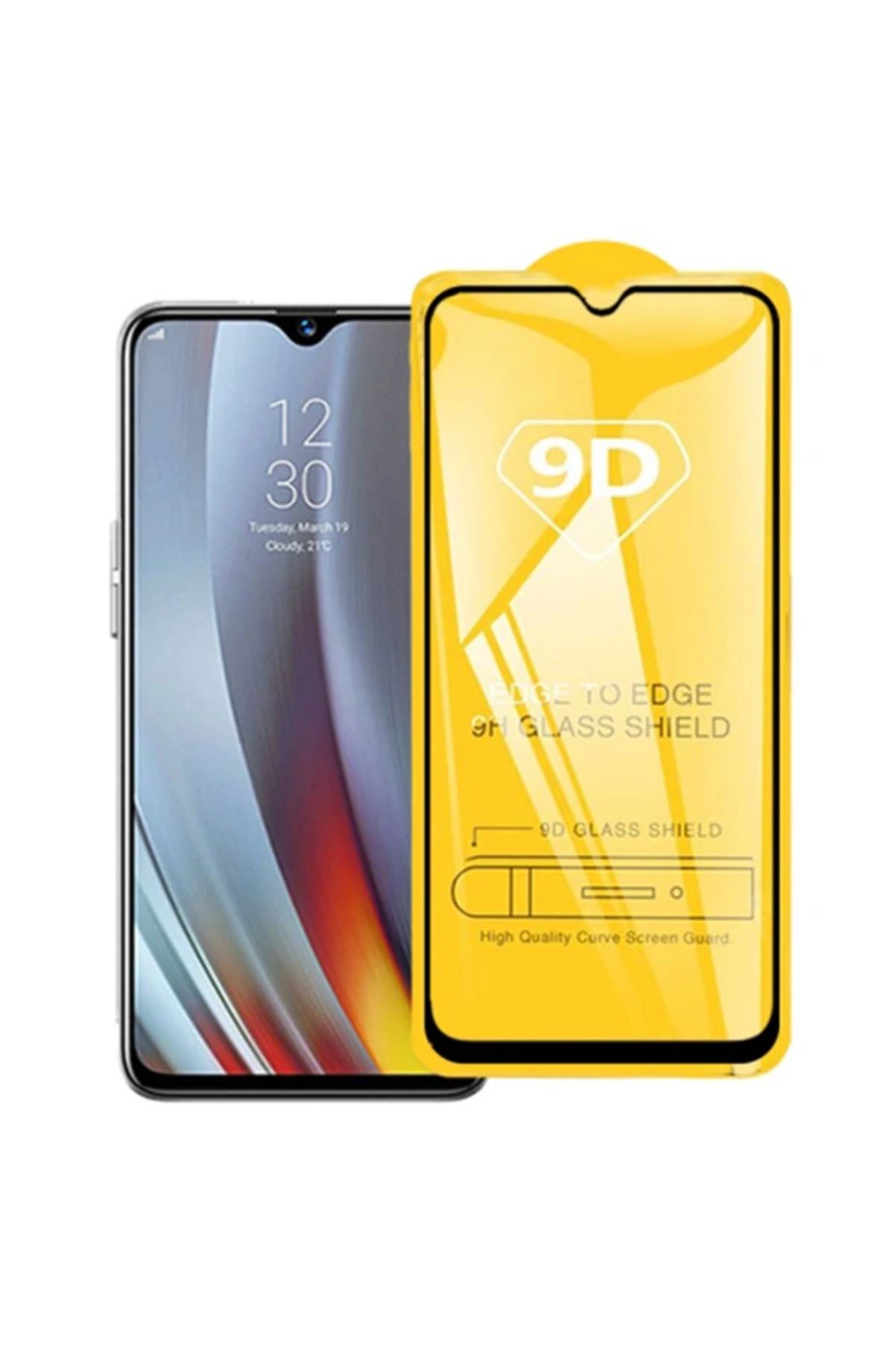 Marsilyan ALLY OPPO Realme 6İ 9D Full Glue Tempered Cam Ekran Koruyucu-(5775) - MCT3935-7196